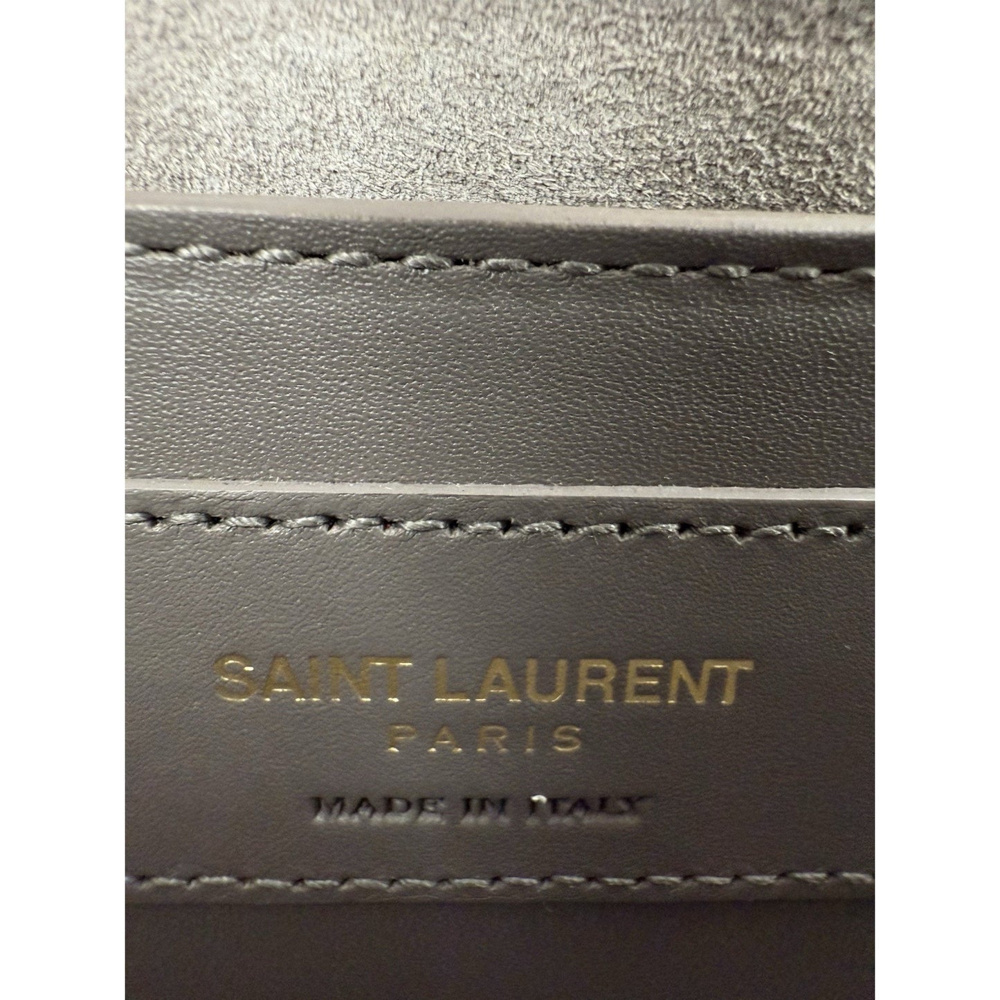 SAINT LAURENT Kate Medium Gray Leather Shoulder Bag