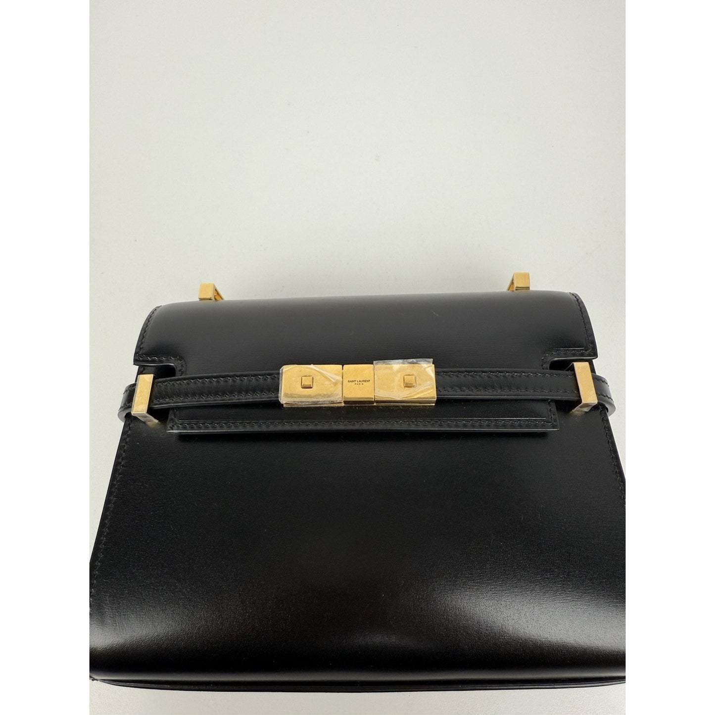 Saint Laurent Baby Manhattan Black Leather Women's Shoulder Bag