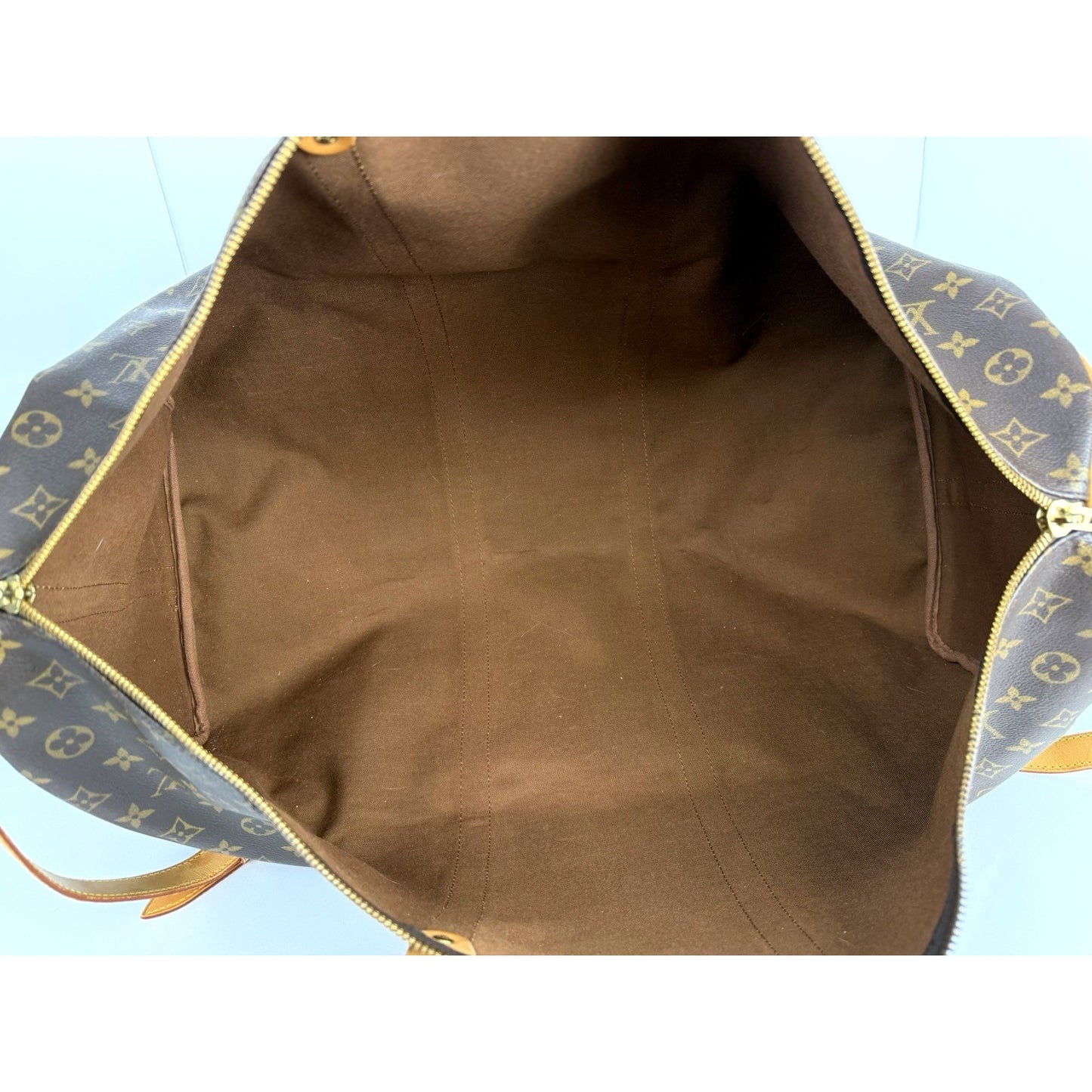 Louis Vuitton Keepall 60 Bag Brown Coated Canvas Classic Monogram Patter 1997 S