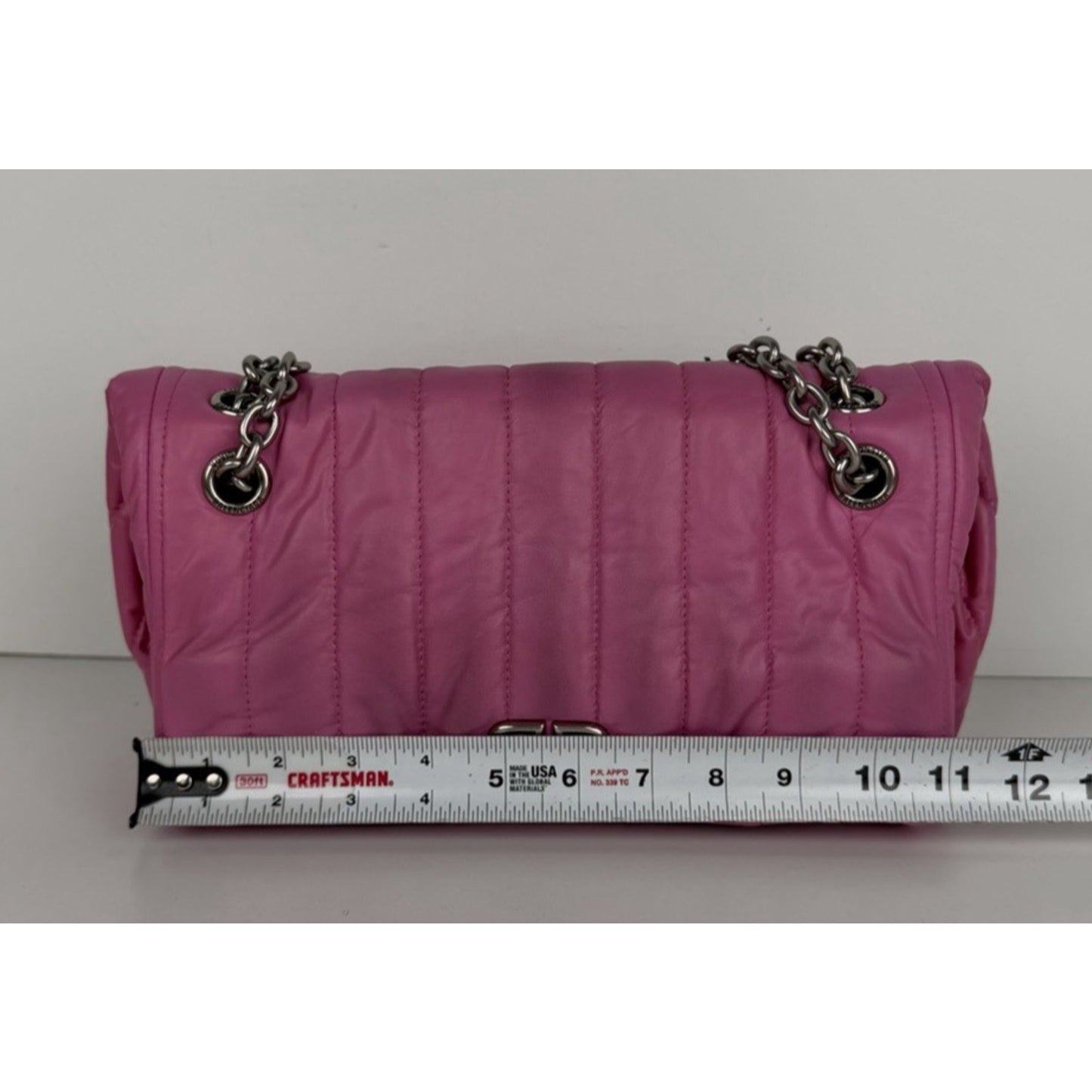 Balenciaga Monaco Small Bag in Pink Quilted leather Silver HW D-1