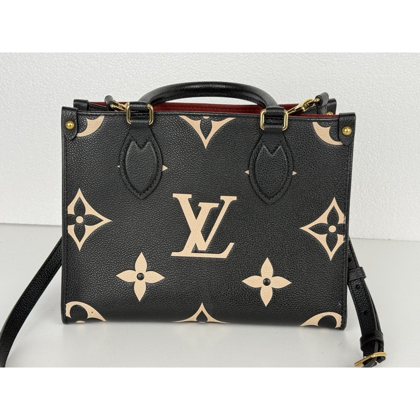 Louis Vuitton On The Go Handbag Pm Size Monogram Empreinte Bicolor