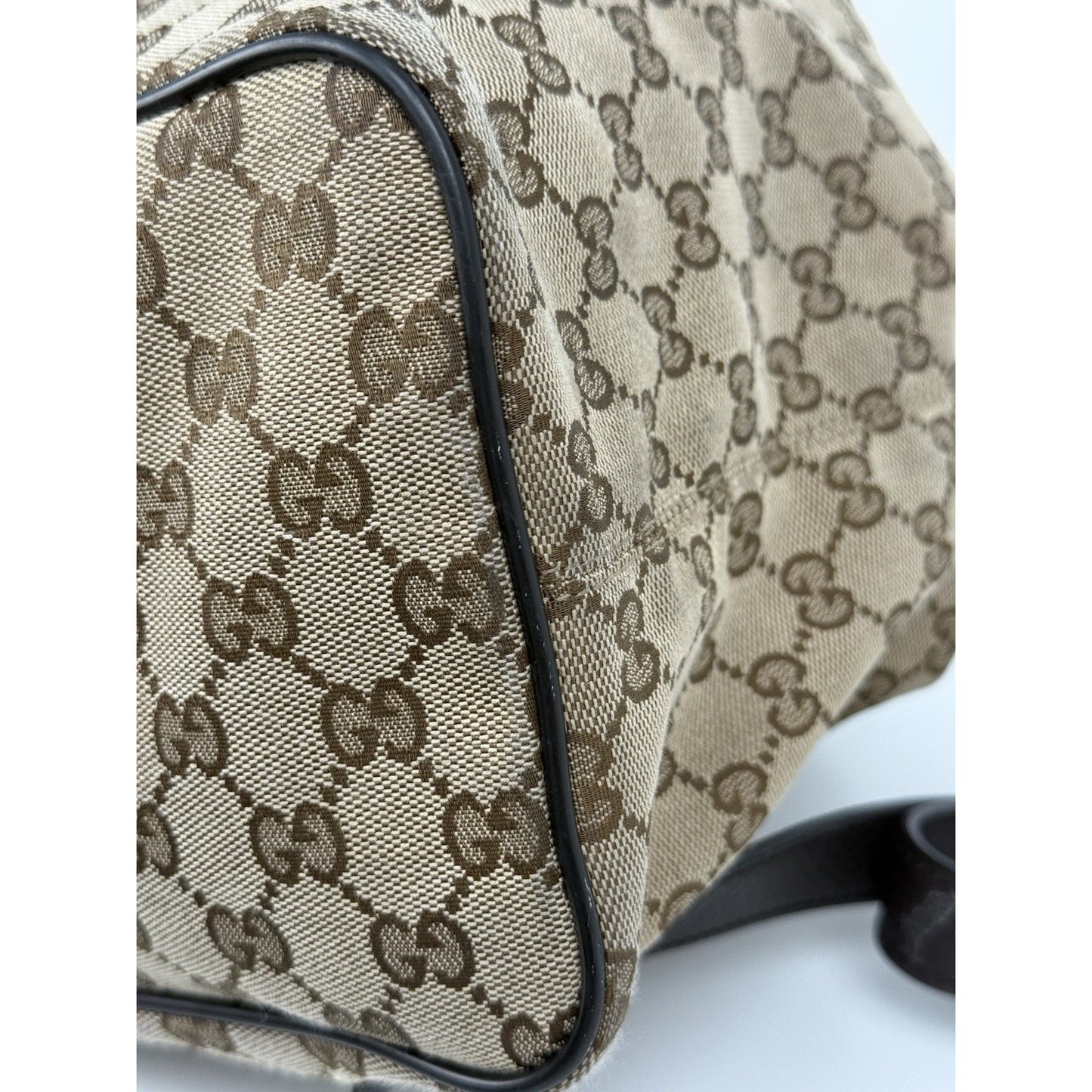 Gucci GG Brown Canvas Bucket Backpack