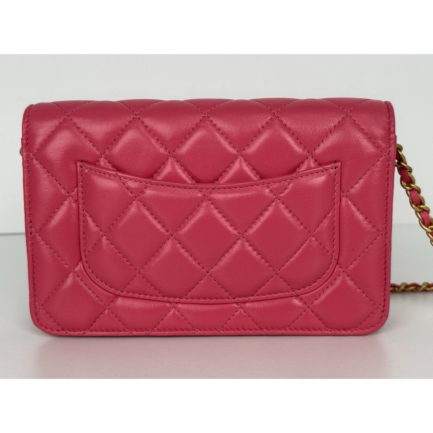 Chanel Heart Wallet on Chain Pink Leather with Gold Hardware C-6