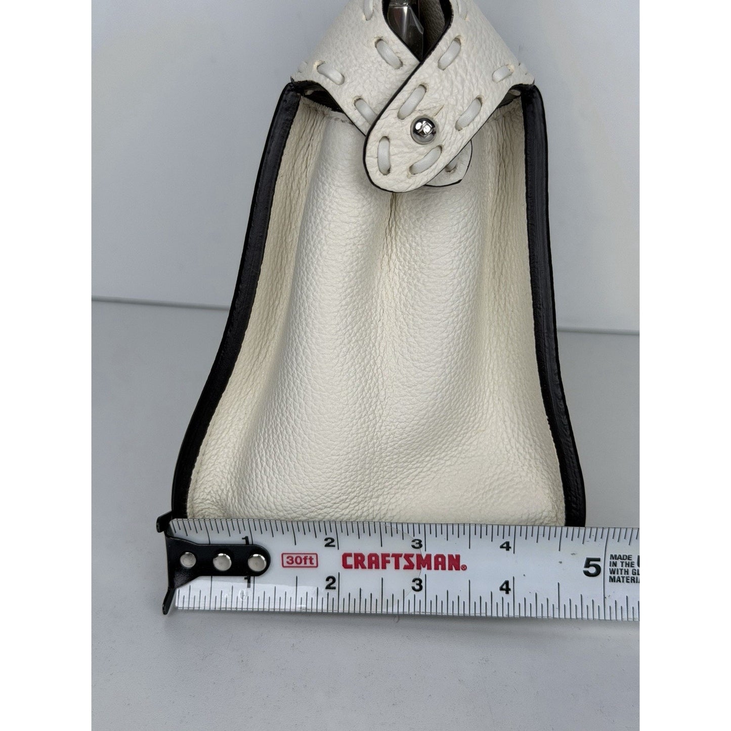 Fendi Peekaboo ISeeU Mini Bag White Cuoio Romano Leather Silver-Tone Hardware B1