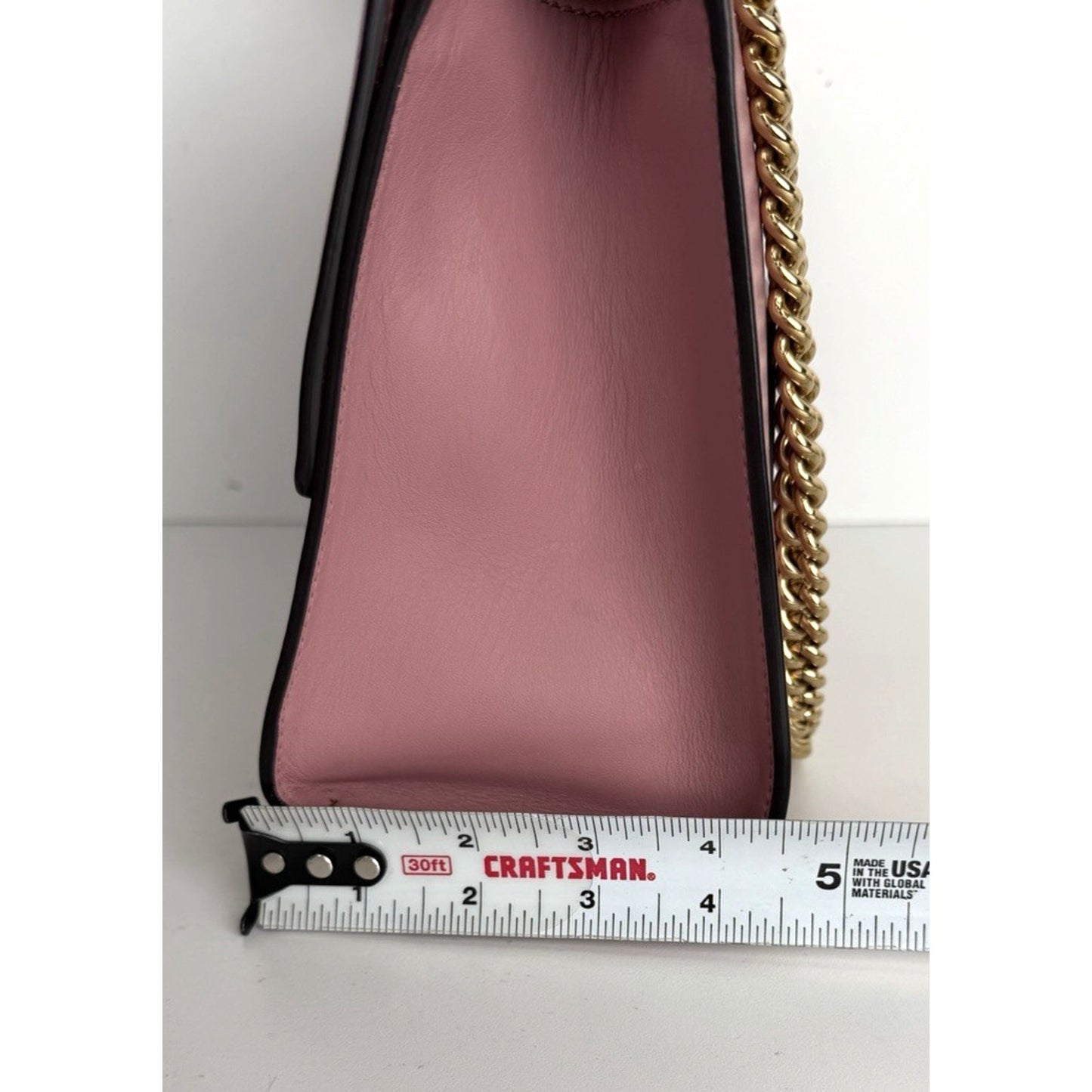 Gucci Padlock Shoulder Bag Medium Pink Calfskin Leather Gold-Tone Hardware S03
