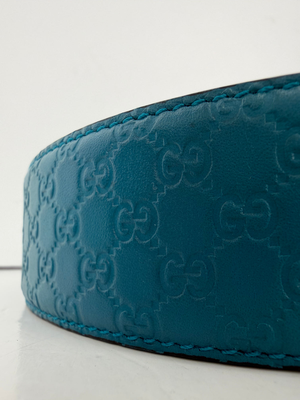 Gucci Belt in Blue Leather 90/36 Y