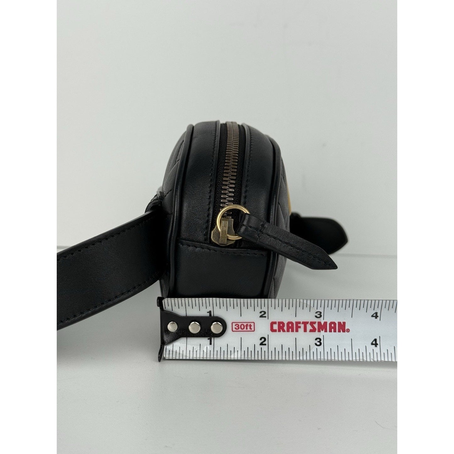 Gucci GG Marmont Black Matelasse Leather Belt Bag