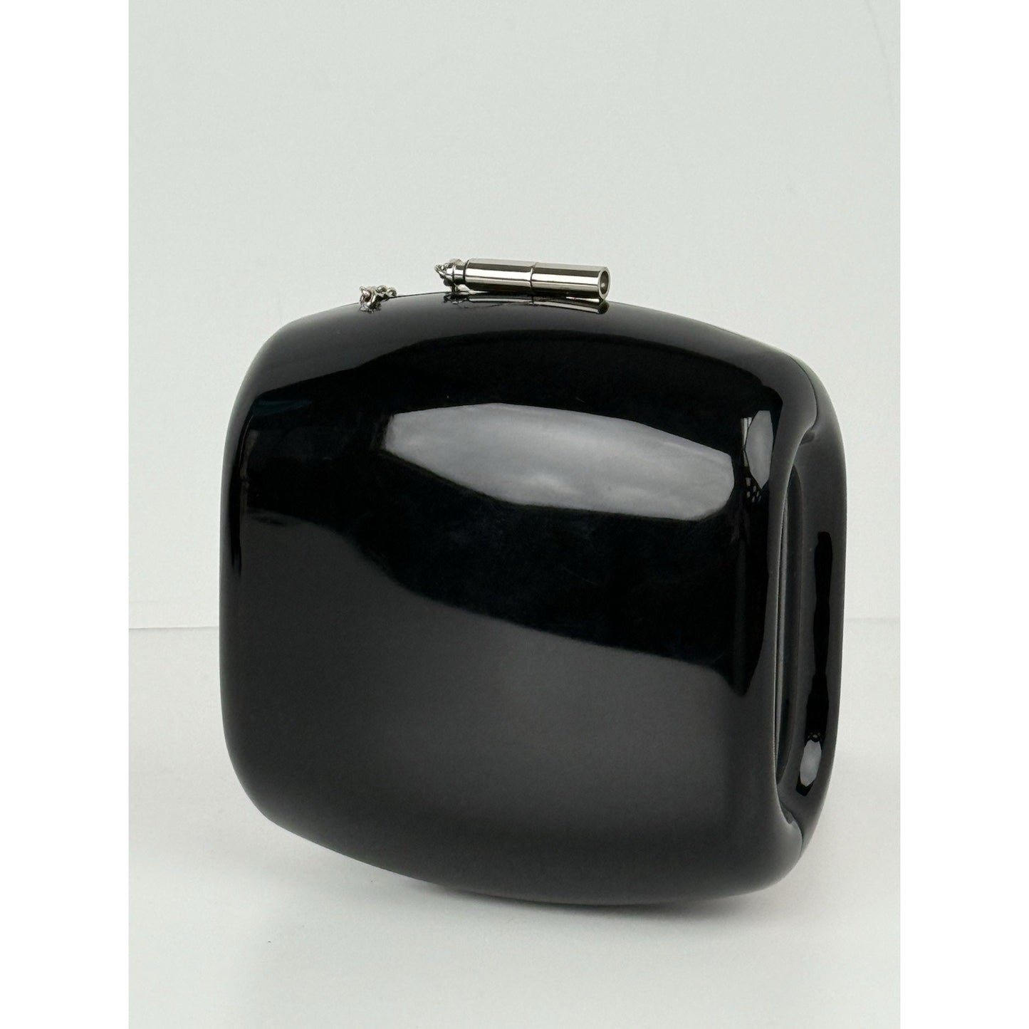 CHANEL Crystal Embellished Minaudière Black Acryllic Clutch
