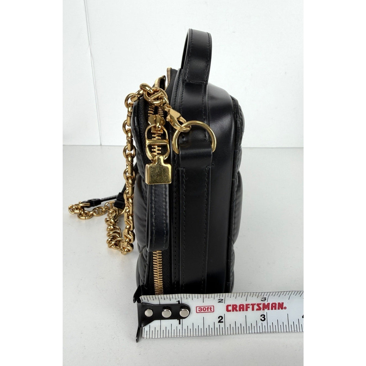 Christian Dior Caro Box Shoulder Bag in Black Quilted Macrocannage Leather E2