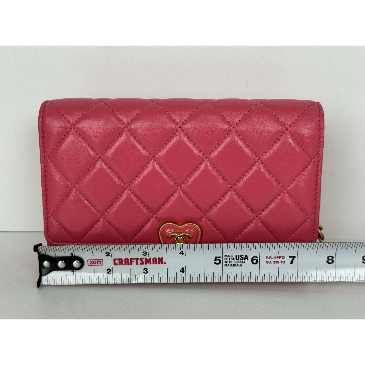 Chanel Heart Wallet on Chain Pink Leather with Gold Hardware C-6