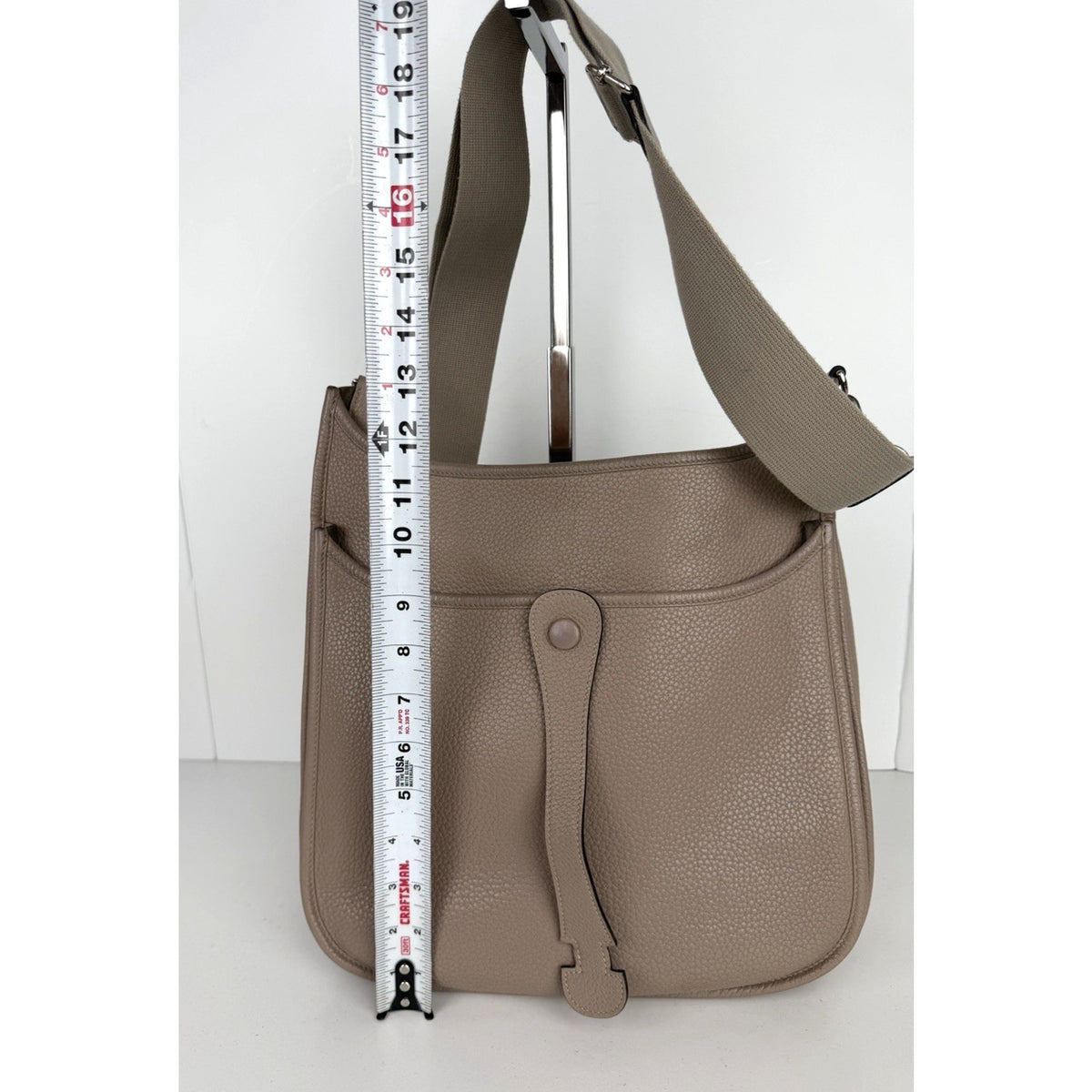 Hermes Evelyne III 29 Crossbody Bag in Taupe Clemence Leather 2010