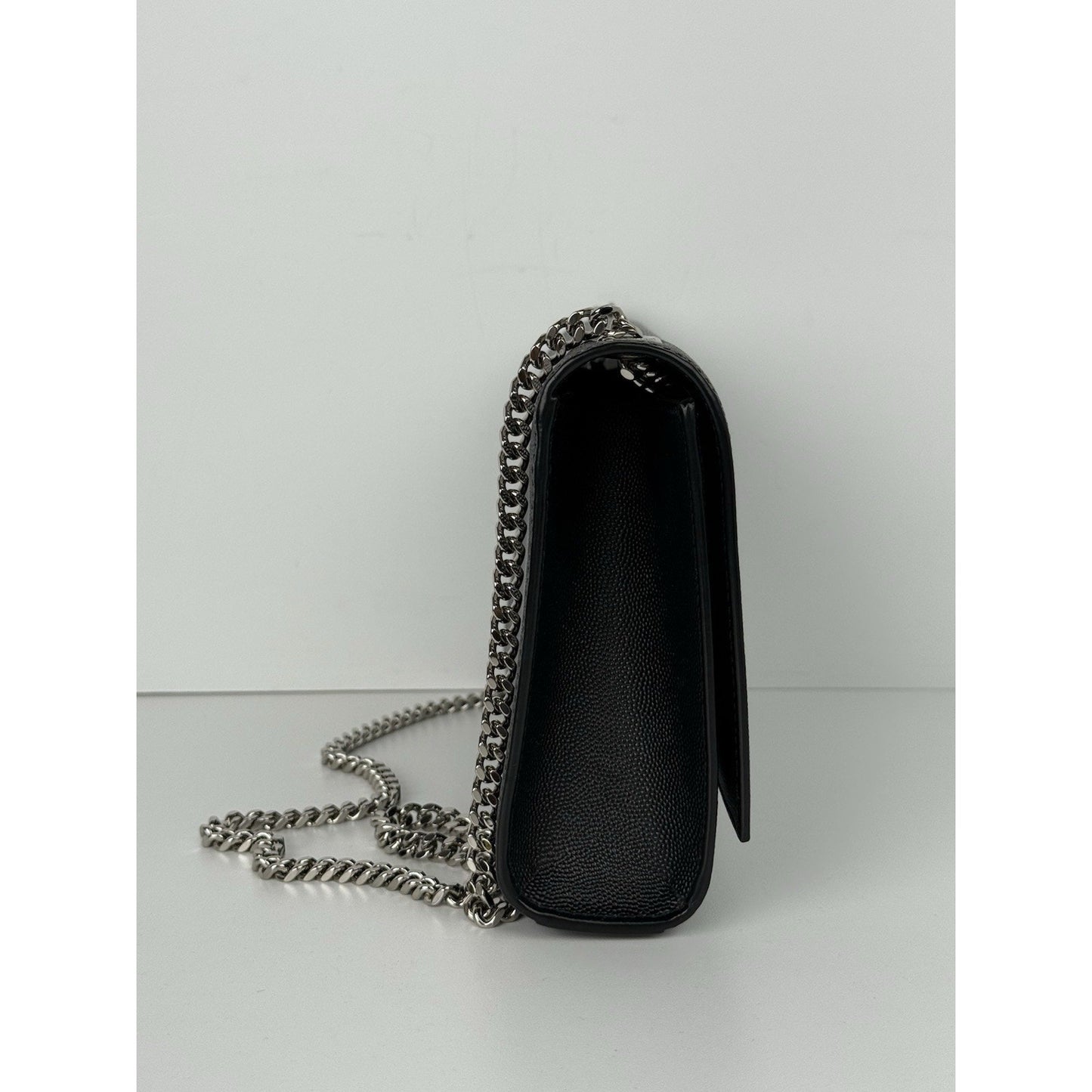 Saint Laurent Kate Grained Black Leather Chain Strap Shoulder Bag