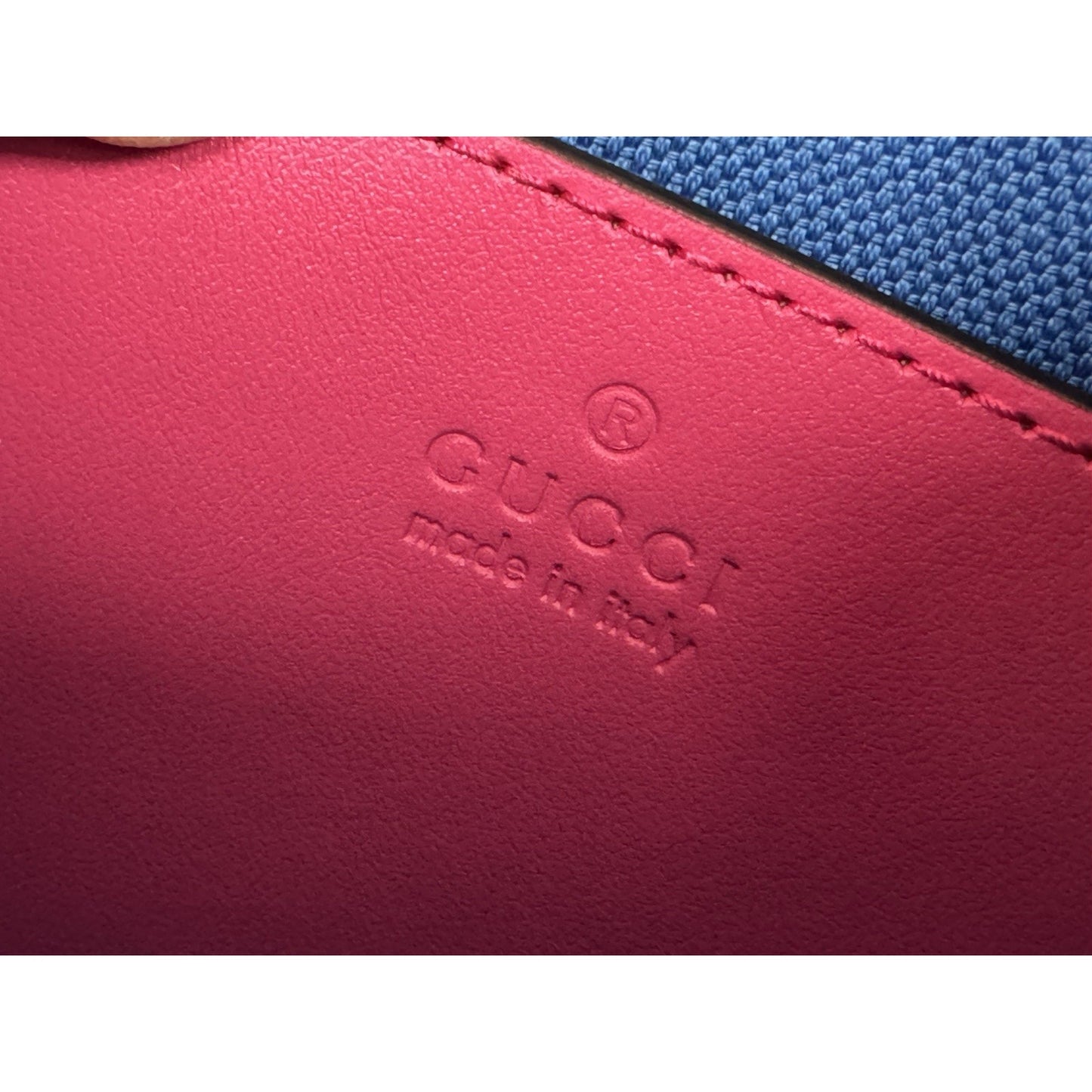 Gucci GG Tennis Perforated Leather Mini Duffle Bag Modern Pink and Blue C-1