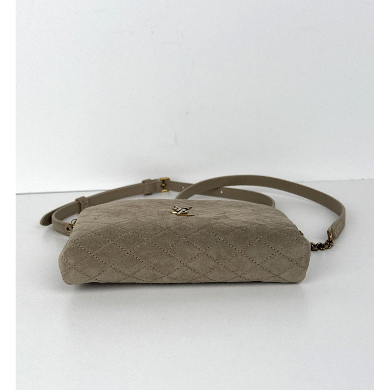 Saint Laurent Gaby Zipped Pouch Suede Women's Crossbody Bag