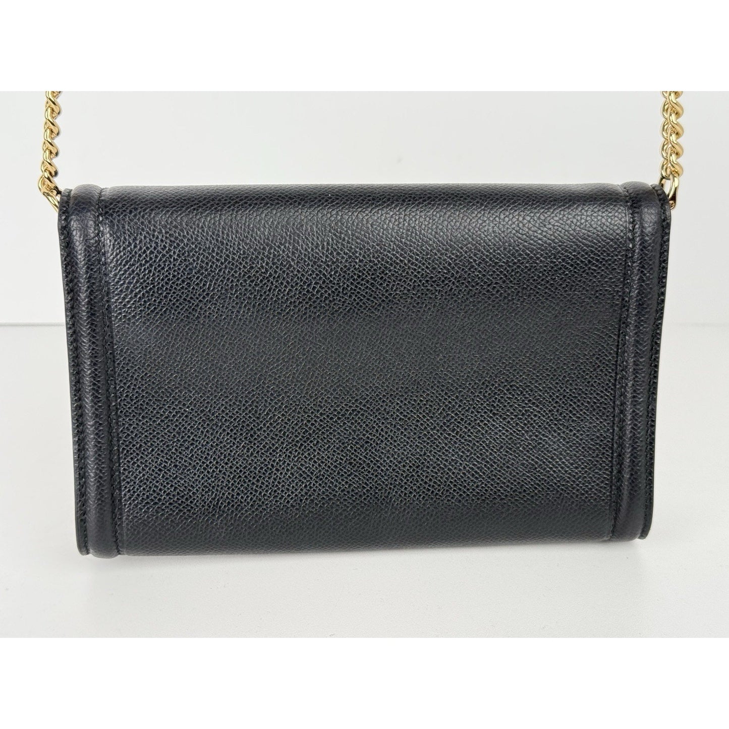Salvatore Ferragamo Vala Ribbon Shoulder Bag Leather Black