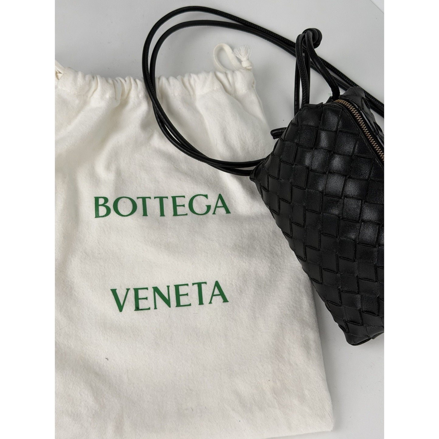 Bottega Veneta Mini Loop Camera Crossbody Bag Black Leather Knot Details S19