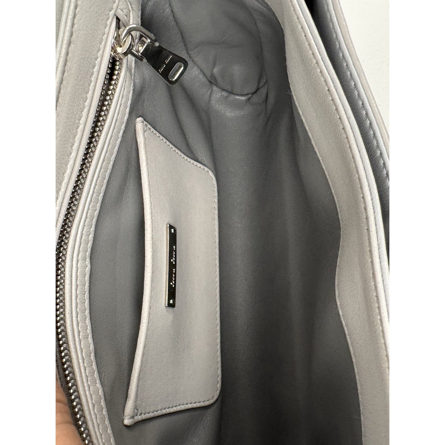 Miu Miu Nappa Matelassé Flap Crossbody Bag Grey B-6