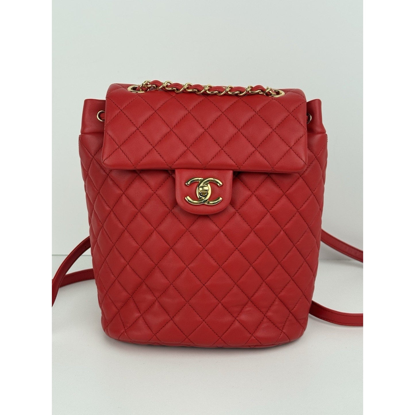 Chanel Urban Spirit Red Quilted Lambskin Leather Women's Backpack