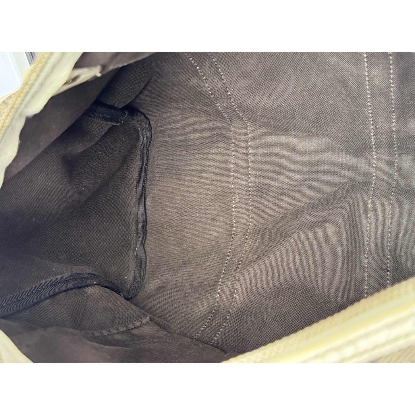 Gucci GG Supreme Medium Joy Boston Bag Brown Canvas White Leather Trim