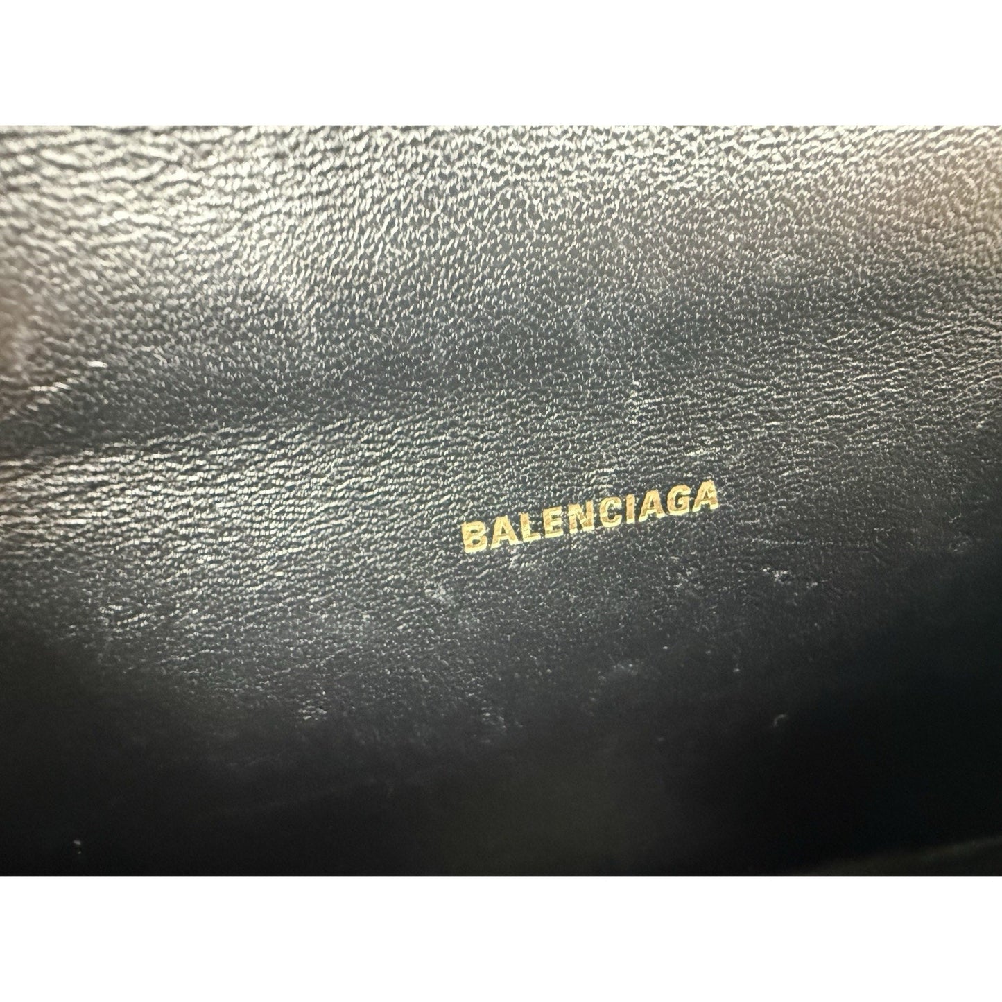 Balenciaga Hourglass XS Top Handle Bag Black Leather with Silver Hardware