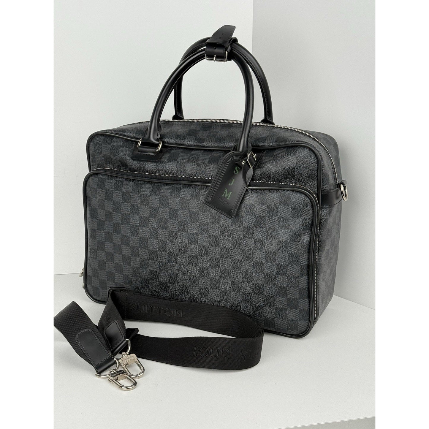 Louis Vuitton Damier Graphite Icart Business Bag Briefcase Handbag Black