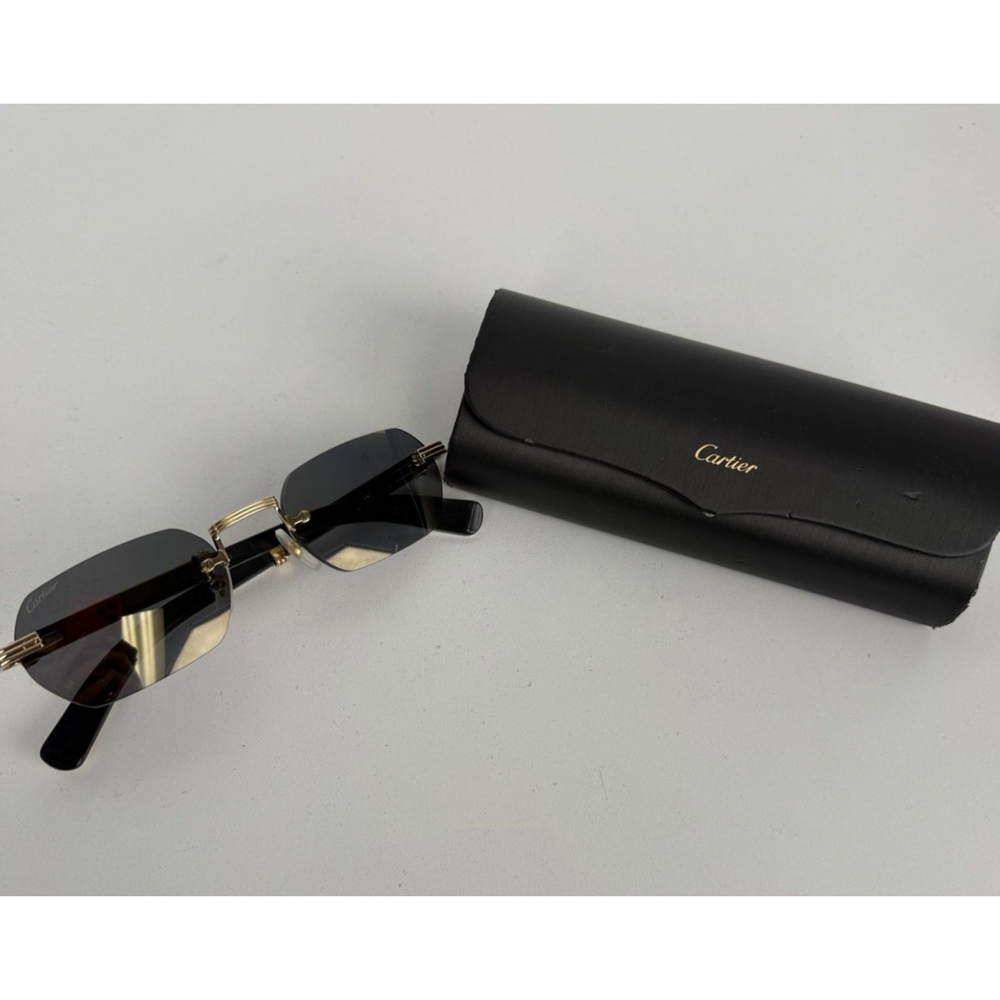 Cartier CT0362S Premiere de Cartier Sunglasses in Natural Horn Black Lenses
