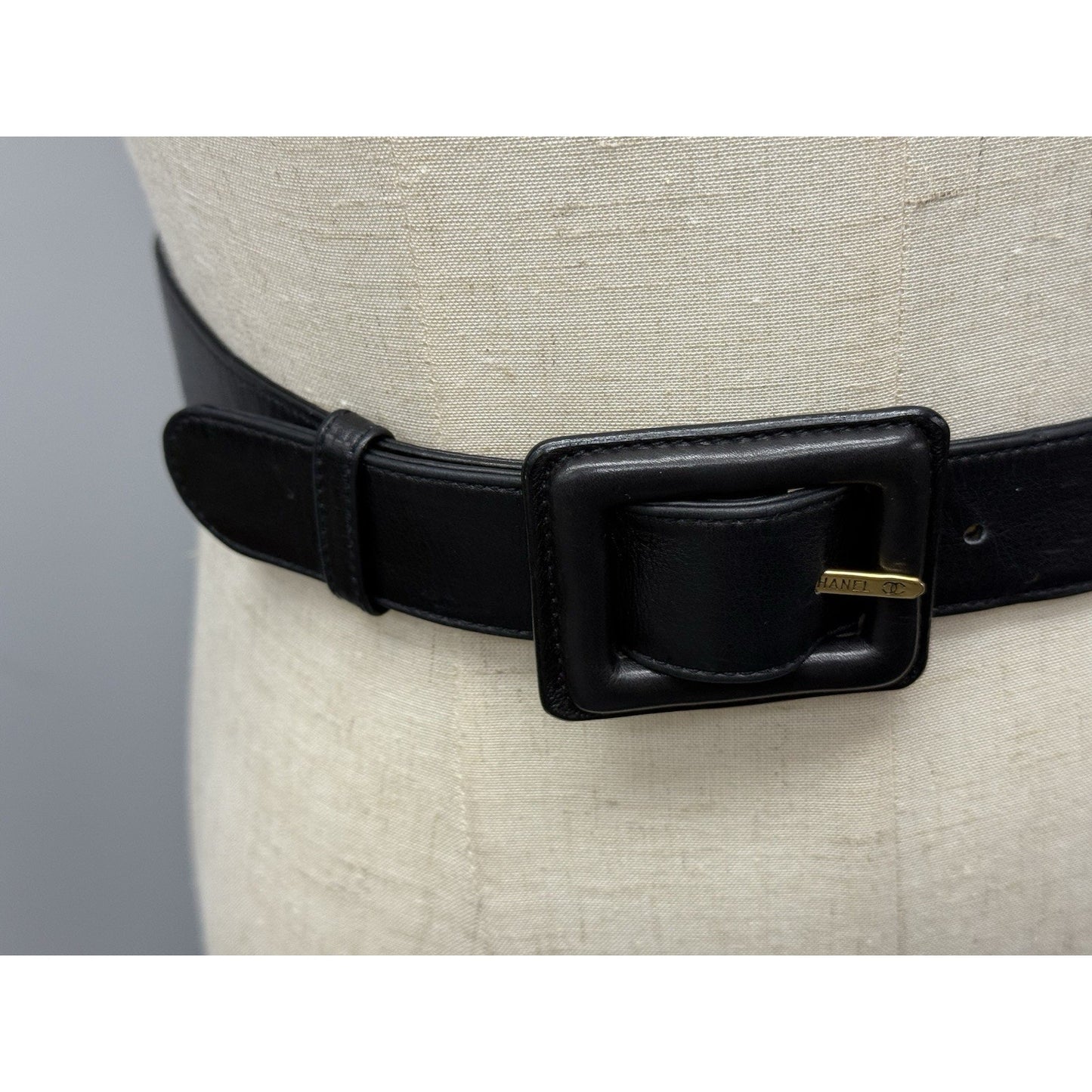 Chanel Vintage 1990 Waist Belt Multi Pouch Black Leather