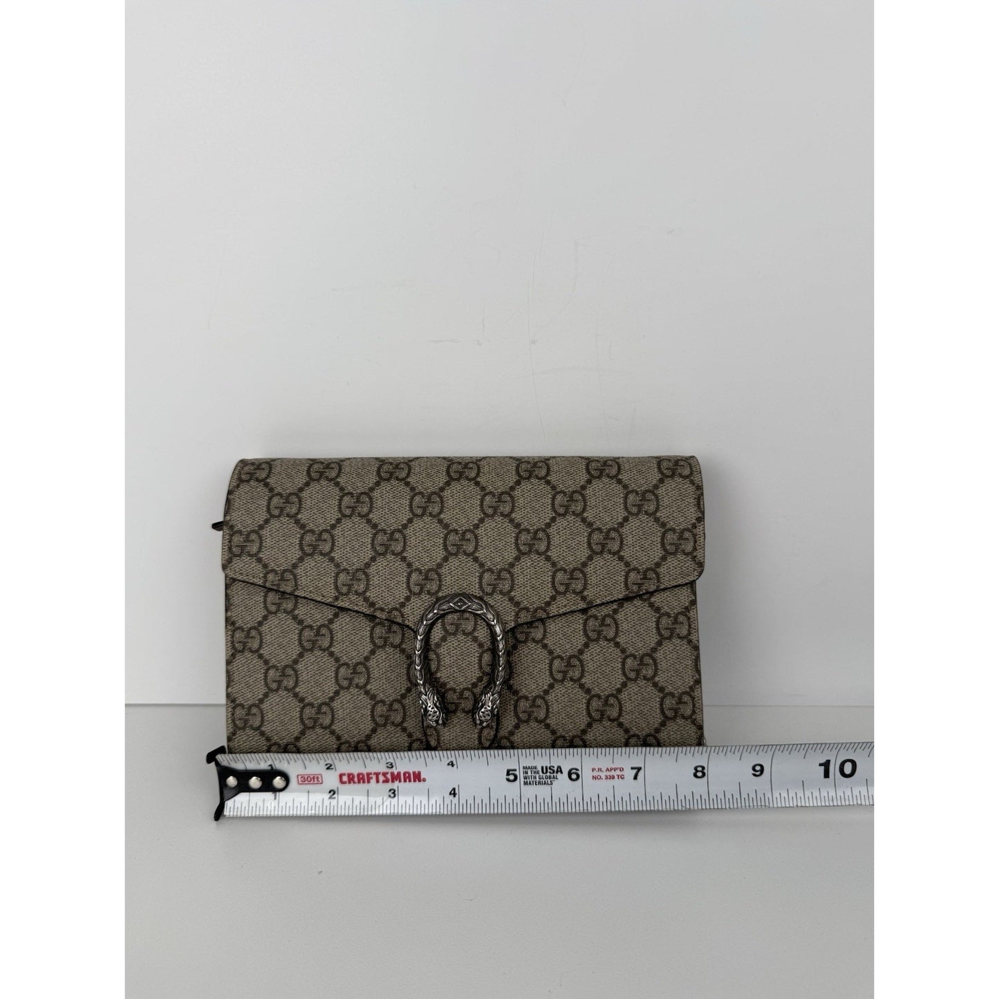 GUCCI Dionysus Supreme Canvas Wallet on Chain Crossbody Bag in Beige/Ebony