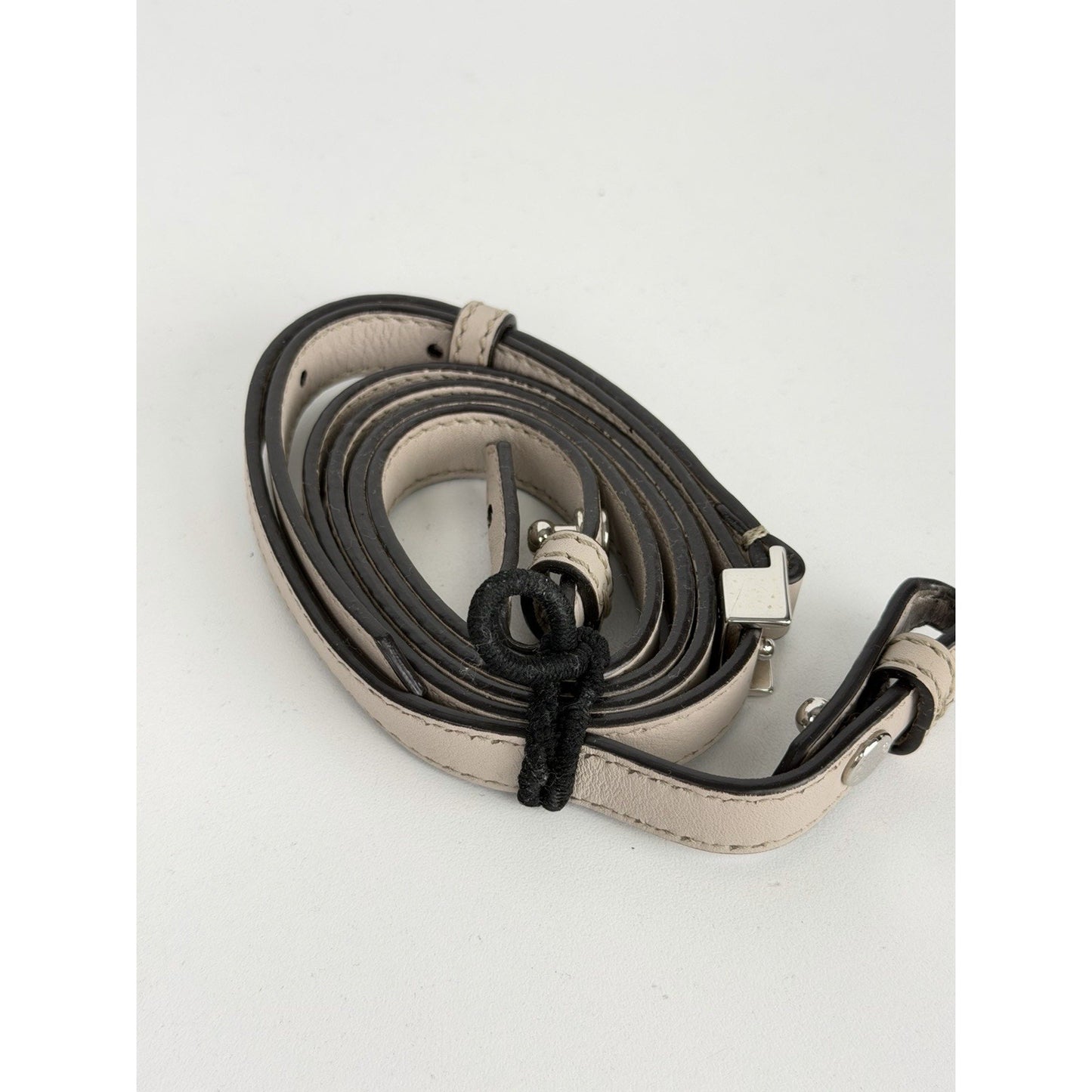 Fendi Petite 2Jours Tote Bag Neutral Gray Leather & Orange Leather Lining S