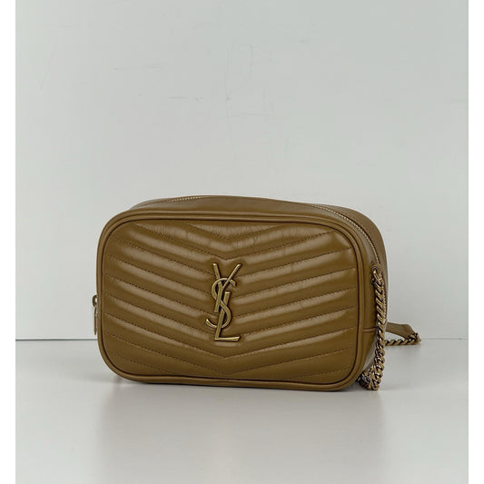 Saint Laurent Mini Lou Camera Leather Tabac Brown Women's Crossbody Bag