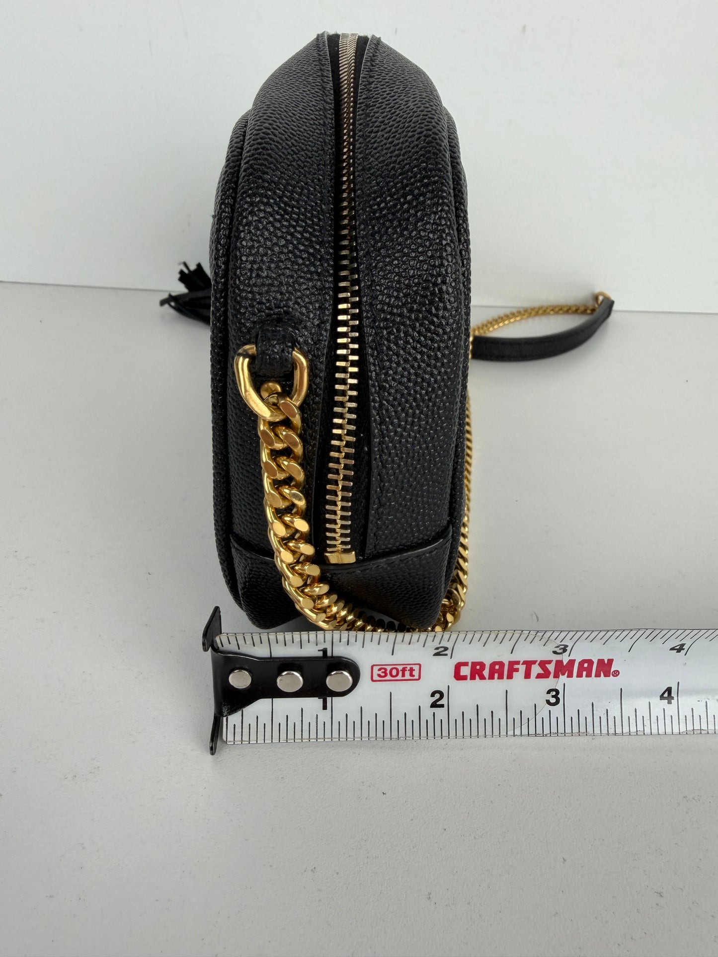 Saint Laurent Lou Camera Bag Mini in Black Grain De Poudre Leather YS-11