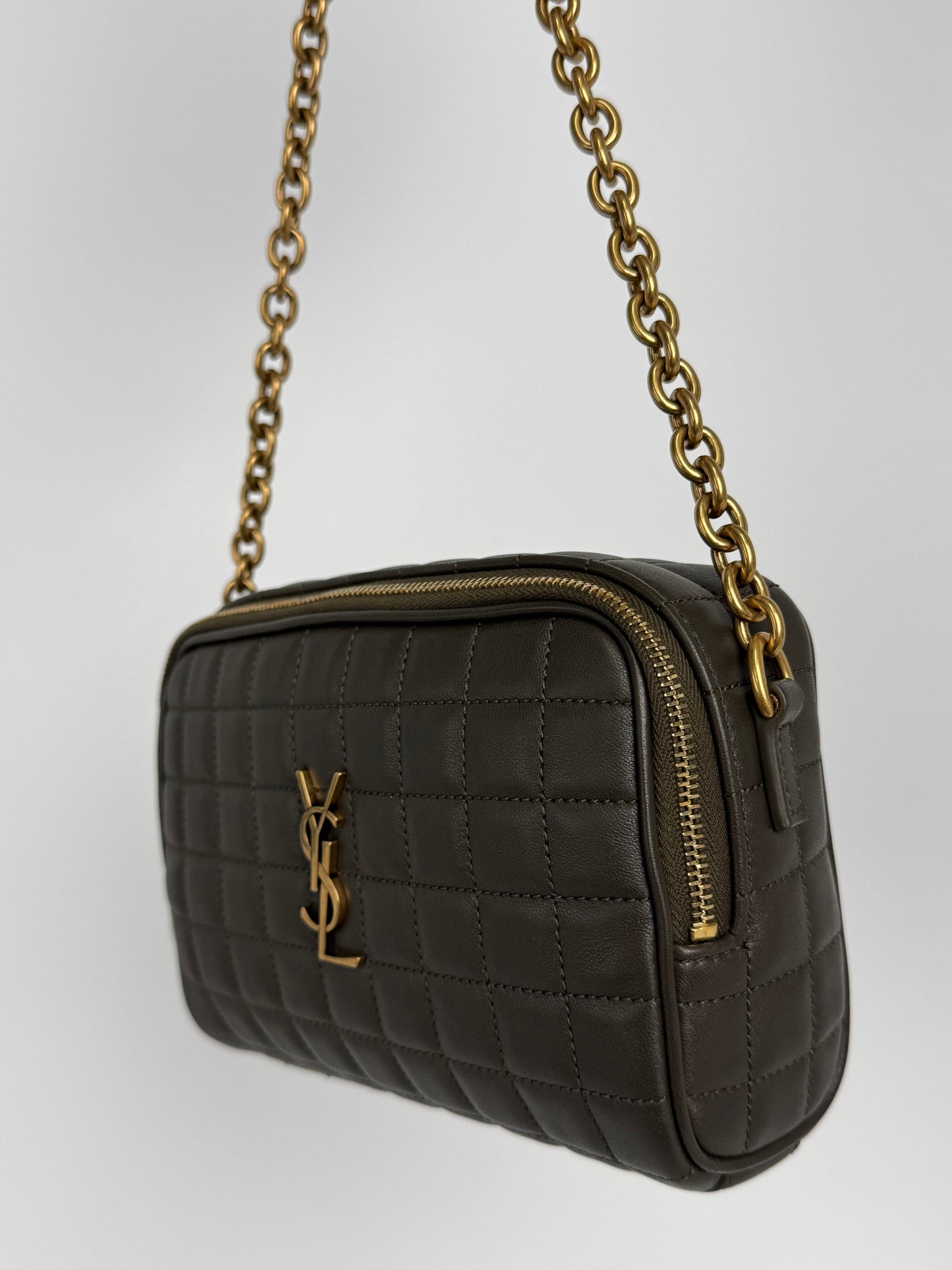 Saint Laurent Lambski Quilted Cassandre Mini Camera Bag