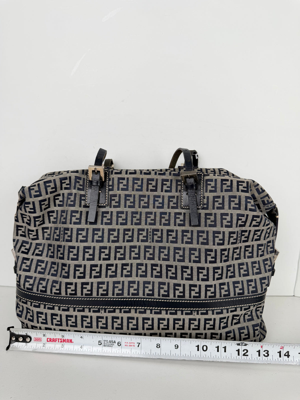 Fendi Zucchino Canvas Tote Bag in Blue FF Monogram