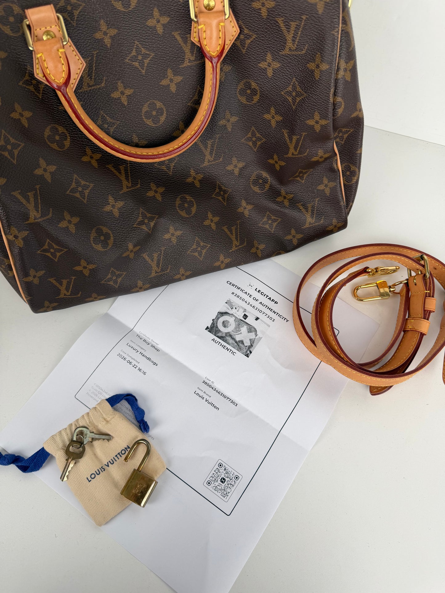 Louis Vuitton Monogram Speedy 30 Bag in Brown LV Monogram Coated Canvas 2019 C-9