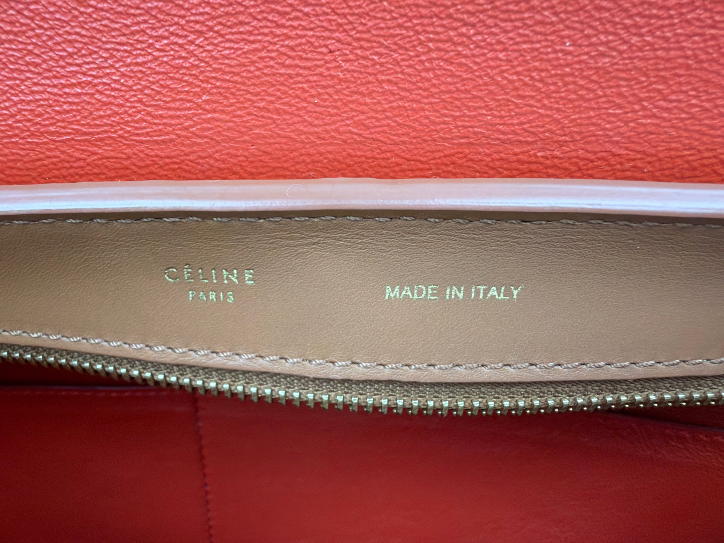 Celine Medium Trapeze Bag in Brown/Orange Leather YS