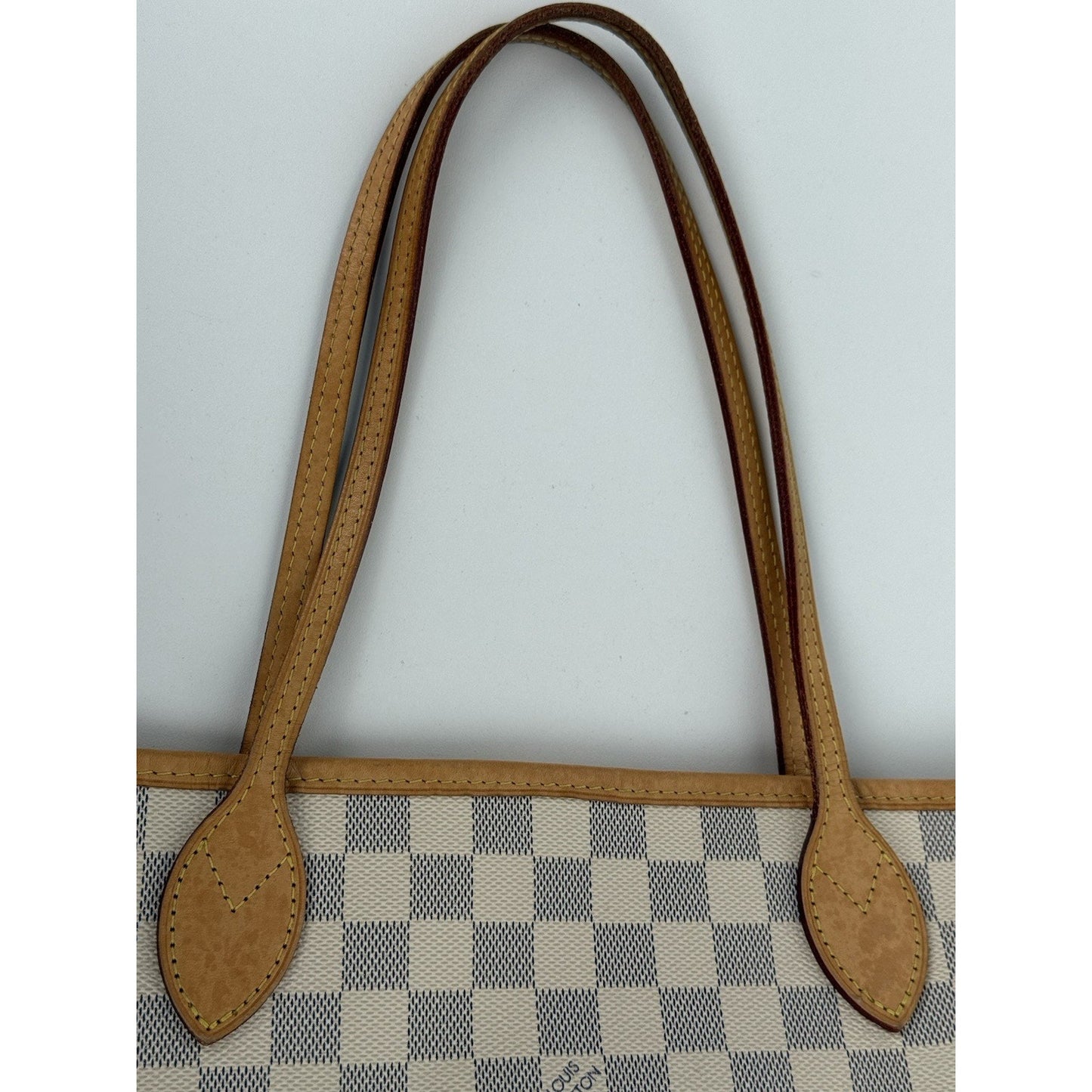 LOUIS VUITTON Neverfull Monogram White Canvas Pink Interior Tote Shoulder Bag