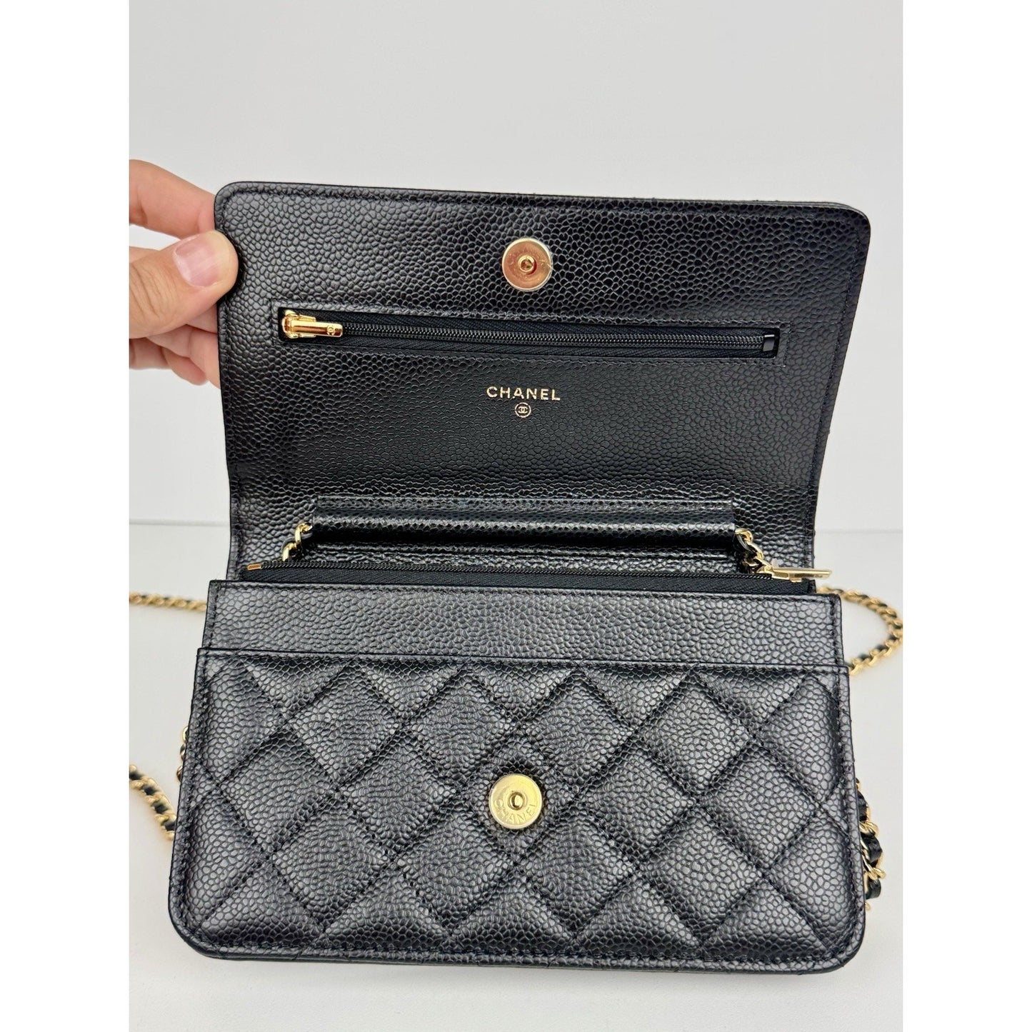 Chanel Classic Wallet on Chain in Black Caviar Leather