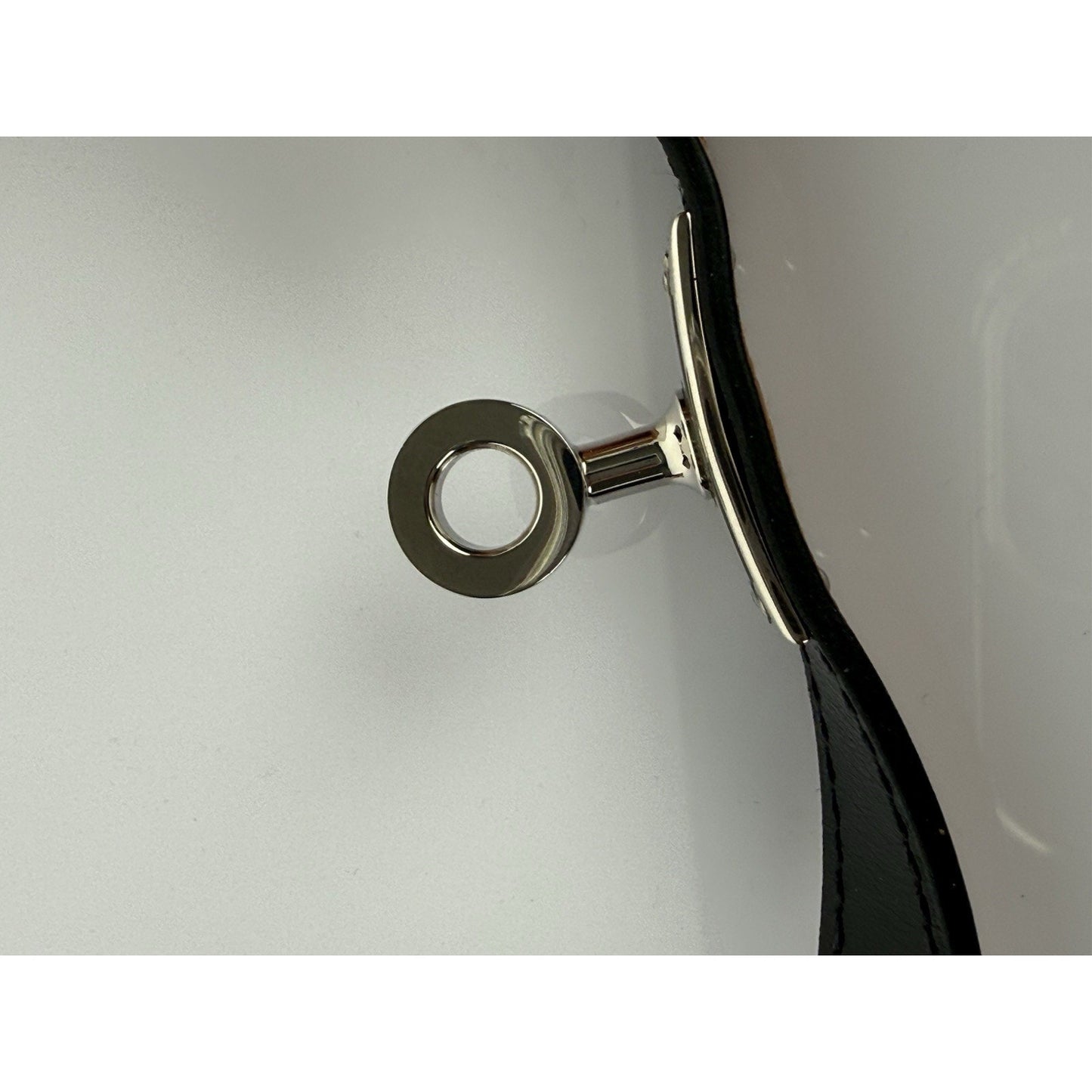 HERMES Kelly Double Tour Black Swift Silver Hardware Leather Bracelet Size 6 in
