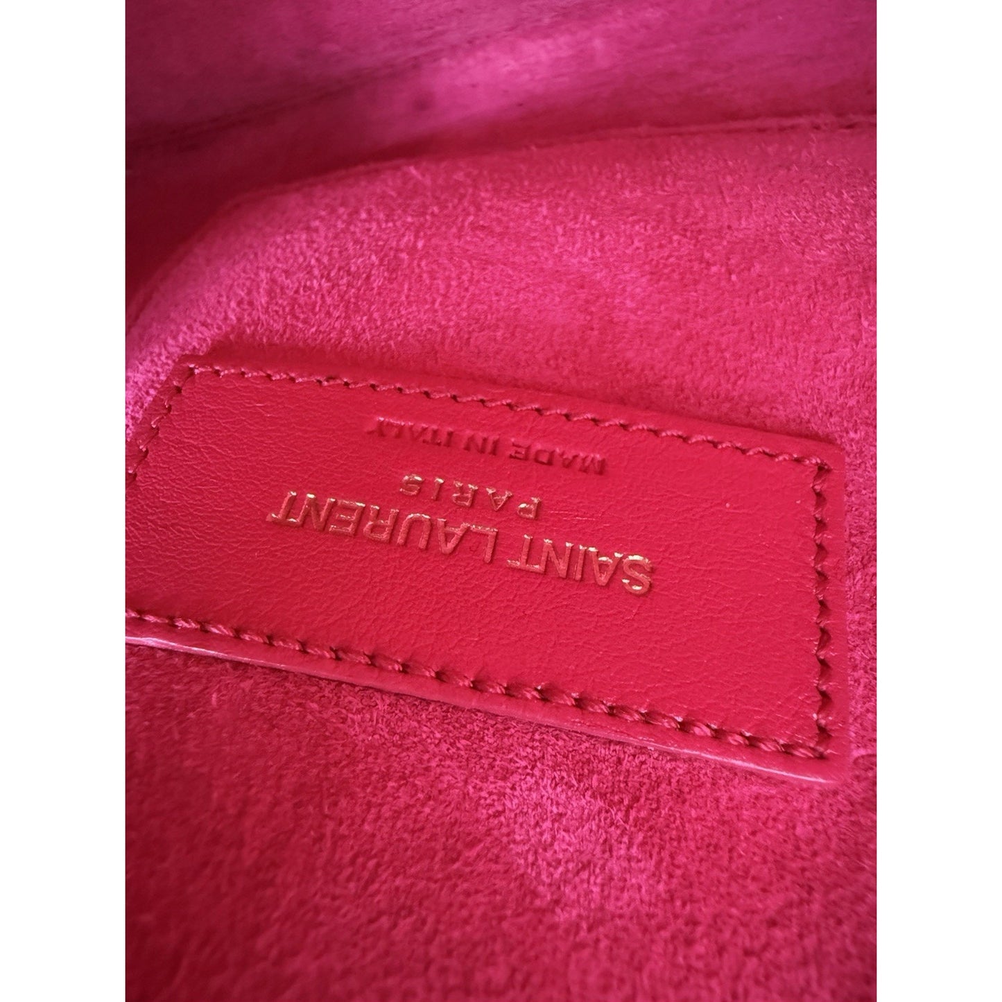 SAINT LAURENT Pink Leather Sac de jour Nano Women's Bag with Shoulder Strap