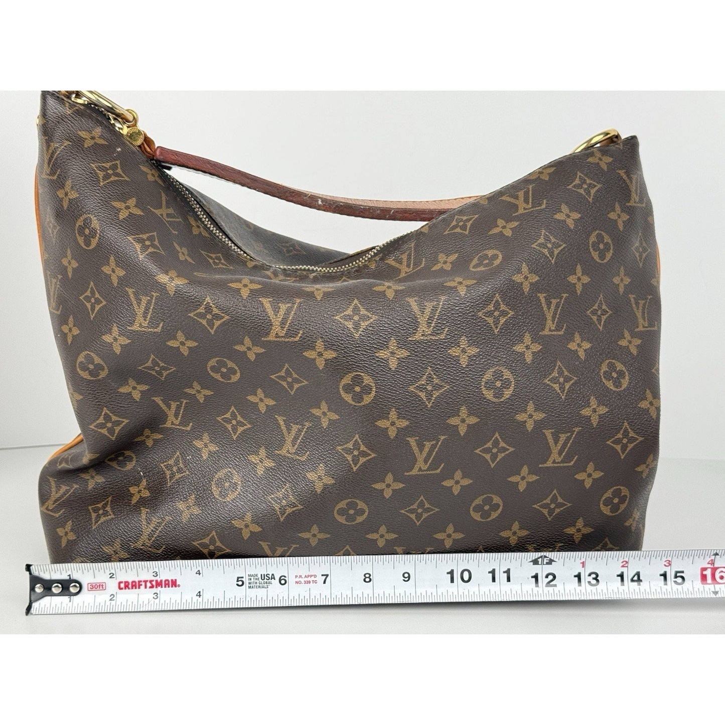 Louis Vuitton Sully Brown Monogram Canvas Hobo Bag