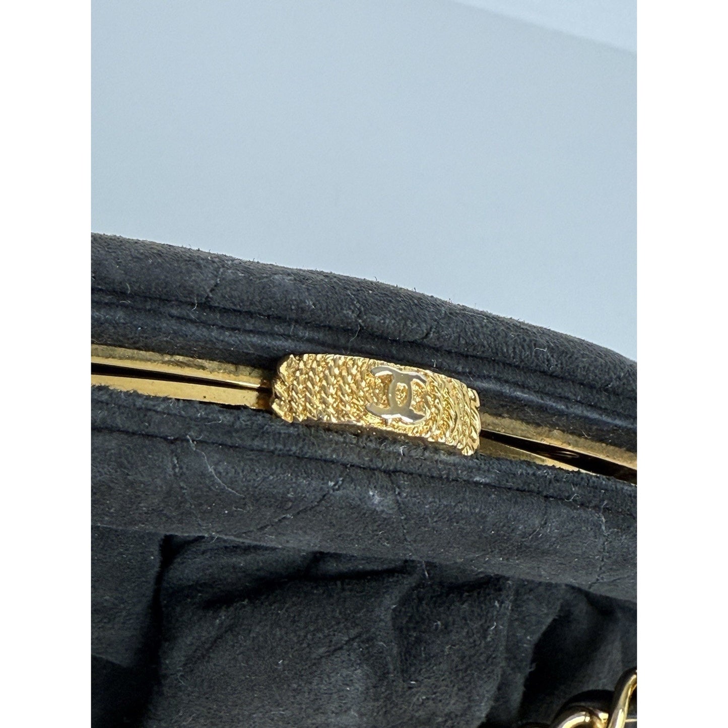 Chanel CC Matelassé Fringe Chain Shoulder Vintage Bag Black with Gold Hardware