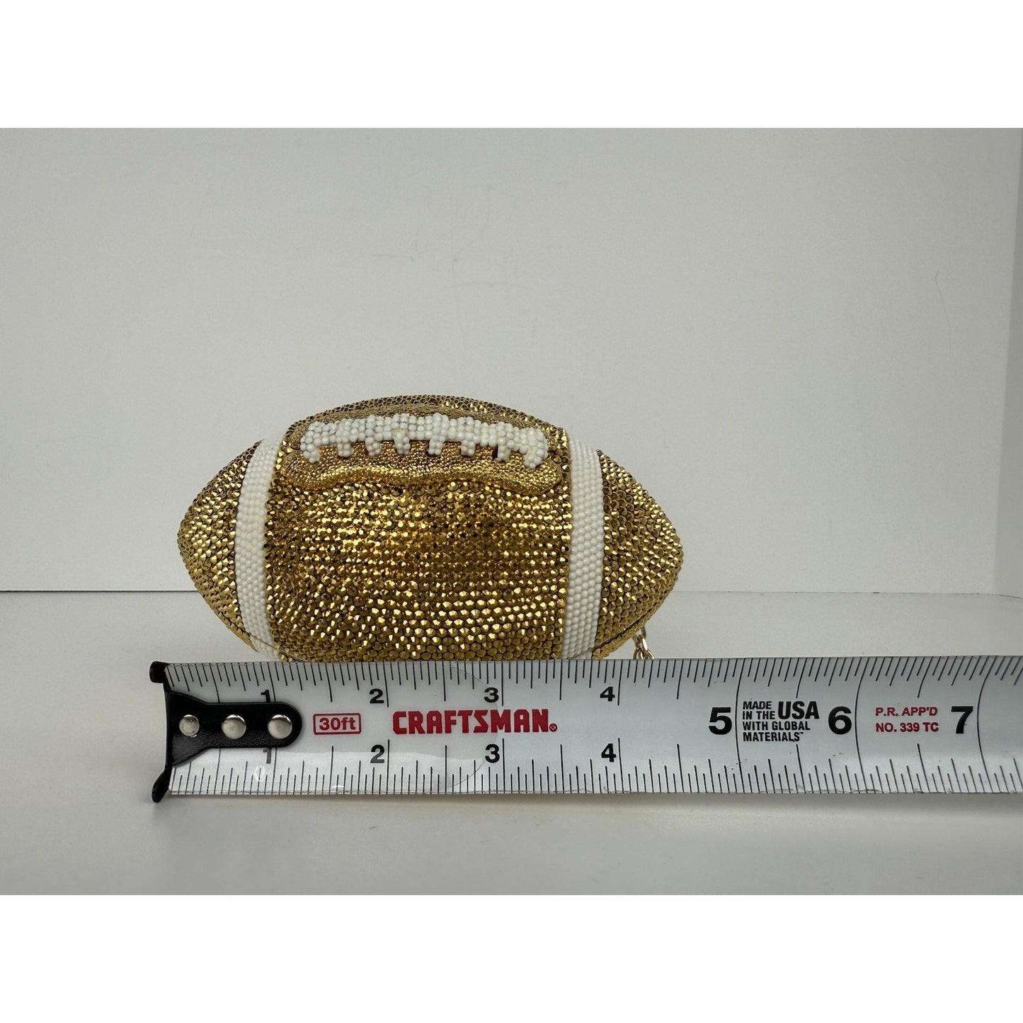 Judith Leiber Crystal Football Minaudiere Bag