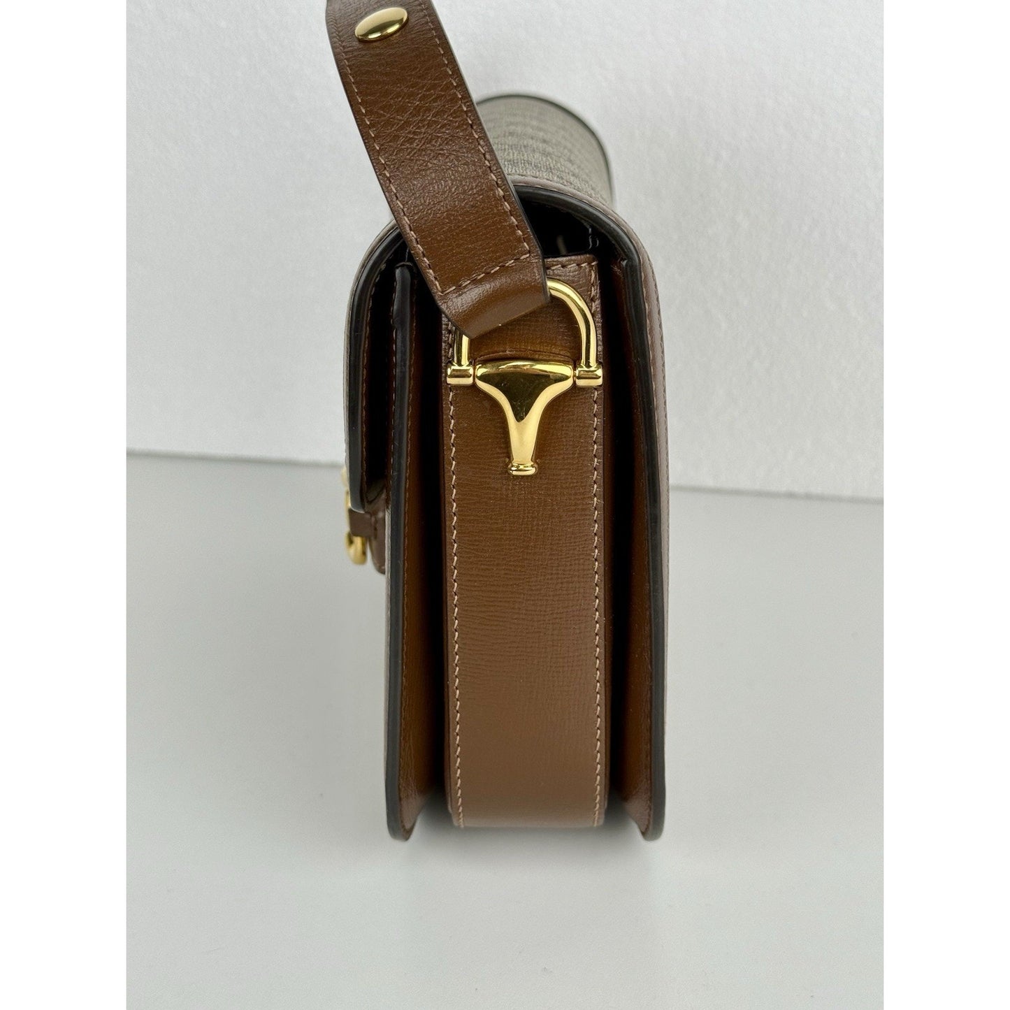 Gucci 1955 Horsebit Shoulder Bag Brown Monogram Medium