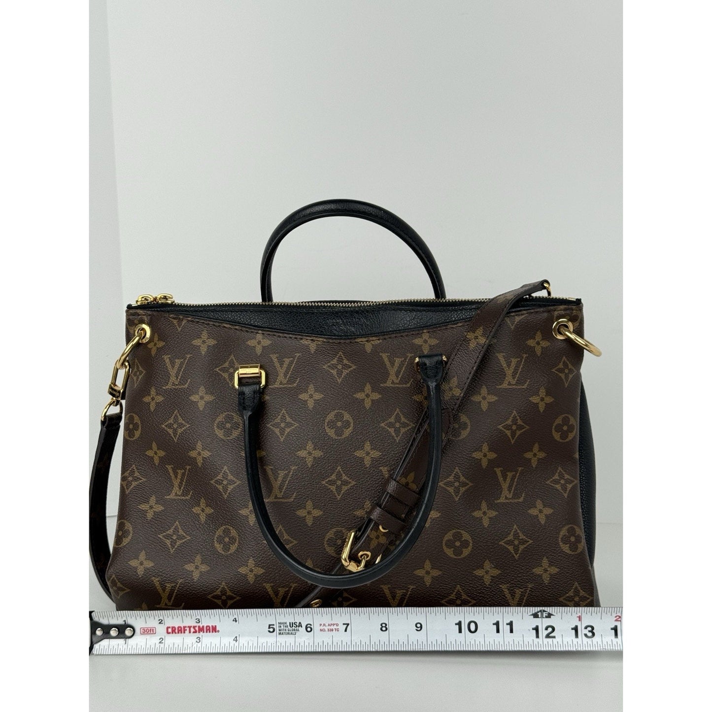 Louis Vuitton Pallas Black Interior Tote BB Brown Canvas/Leather