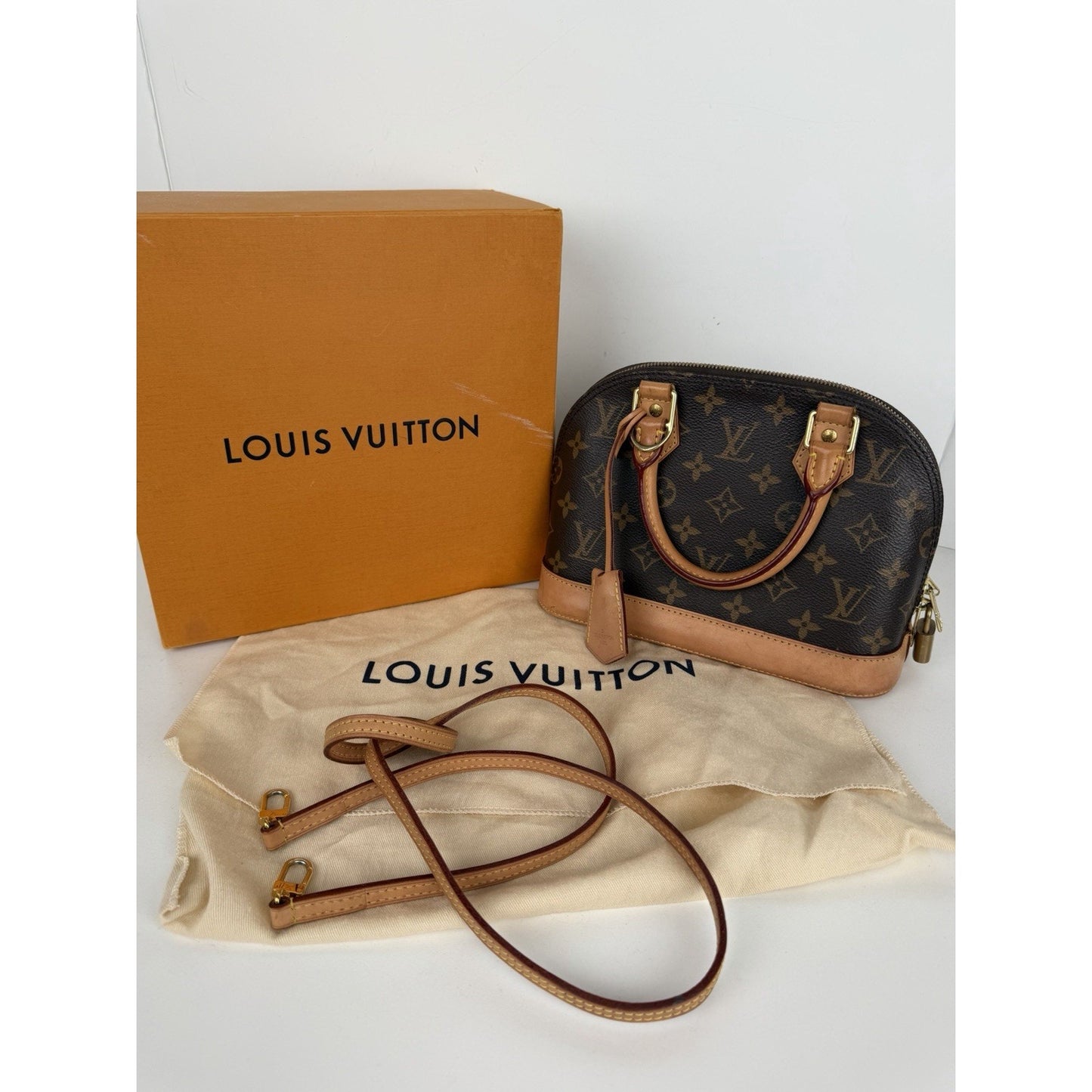 Louis Vuitton Alma BB Top Handle Bag in Brown LV Monogram Coated Canvas 2020 S