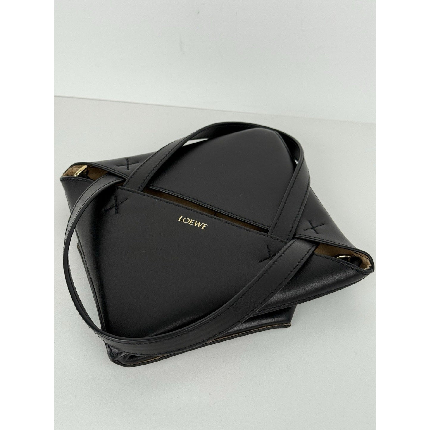 Loewe Black Leather Puzzle Fold Tote Bag Women