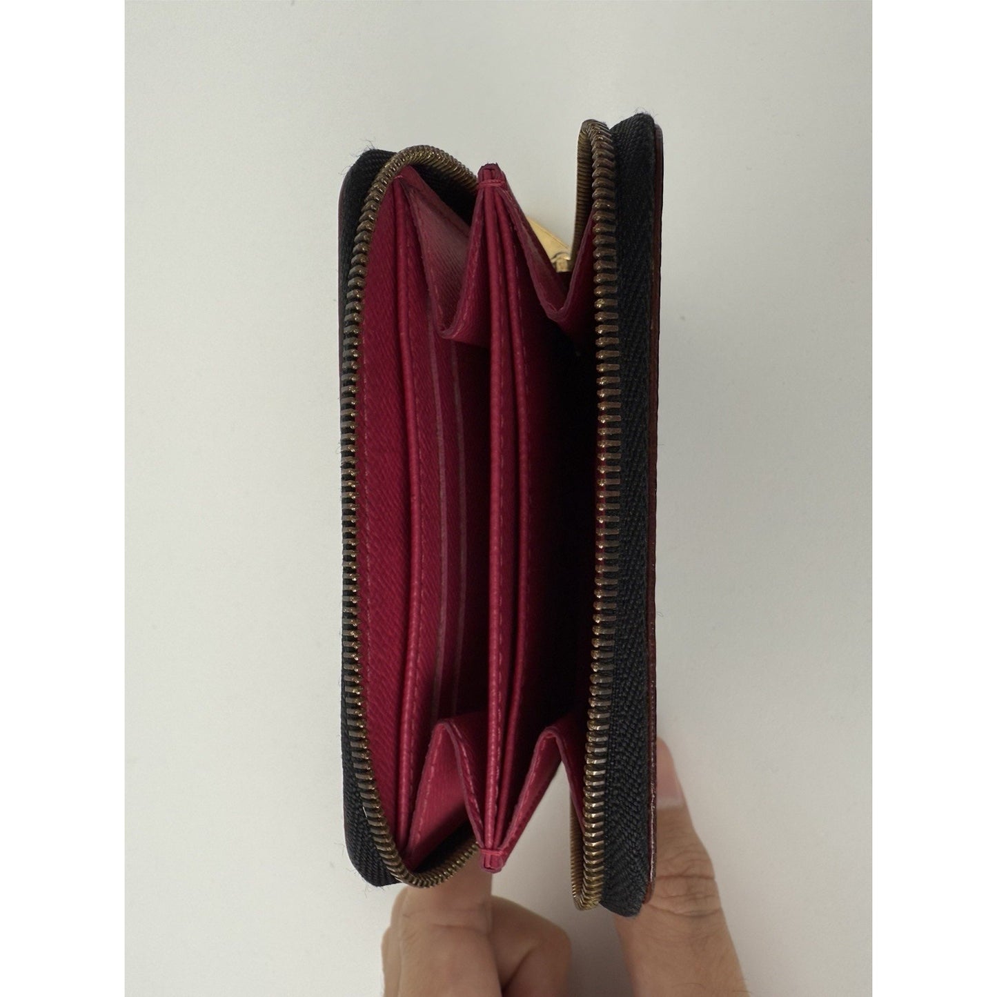Louis Vuitton Multicolor Zippy Coin Purse Wallet Black with Gold Hardware