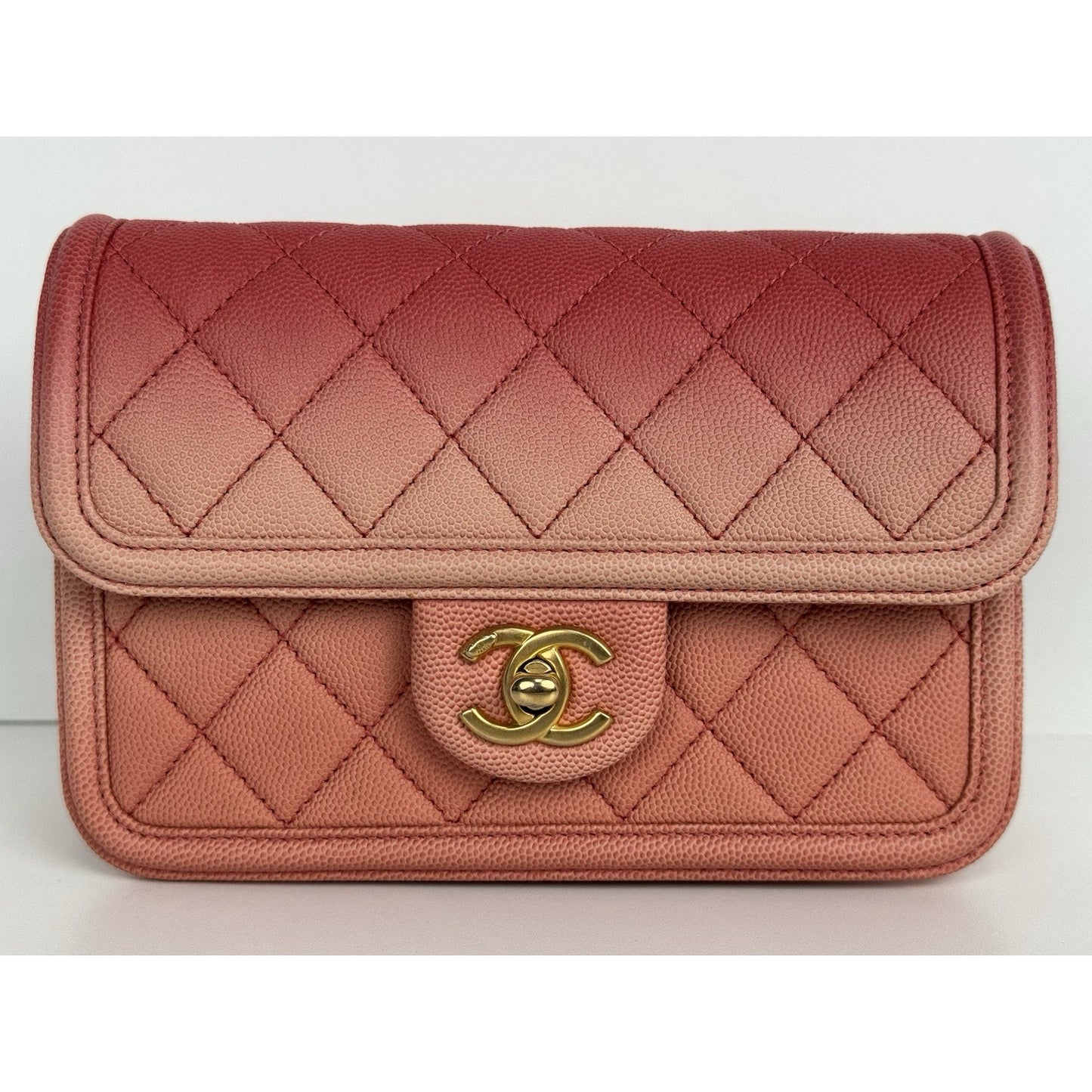 Chanel Caviar Quilted Sunset On The Sea Waist Bag – Coral with Gold Hardware C-1