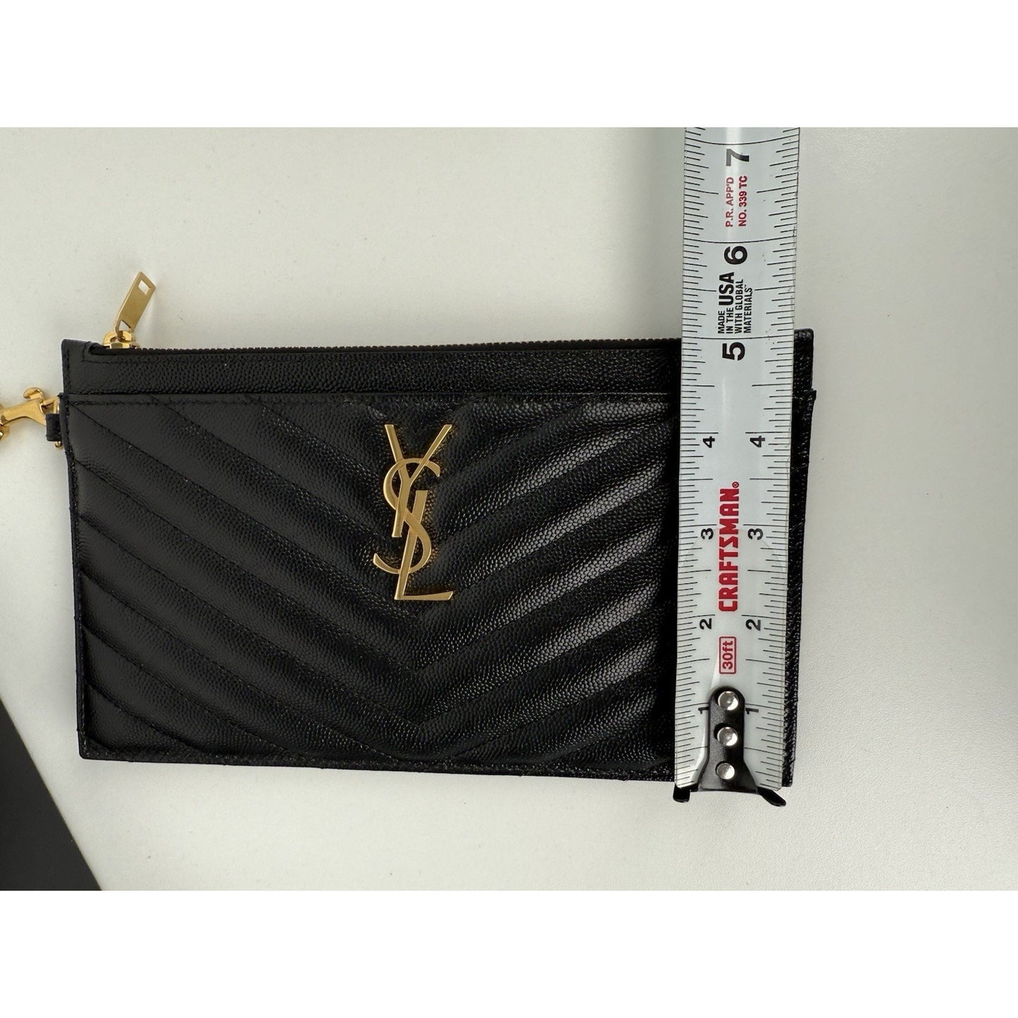 Saint Laurent Quilted Monogram Mini Strap Clutch Black with Gold Hardware