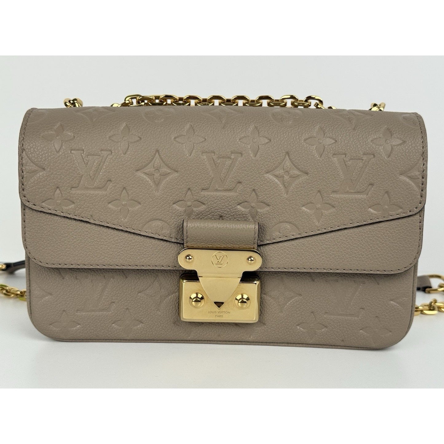LOUIS VUITTON LV GHW Marceau Momogram Empreinte Beige Leather Shoulder Bag